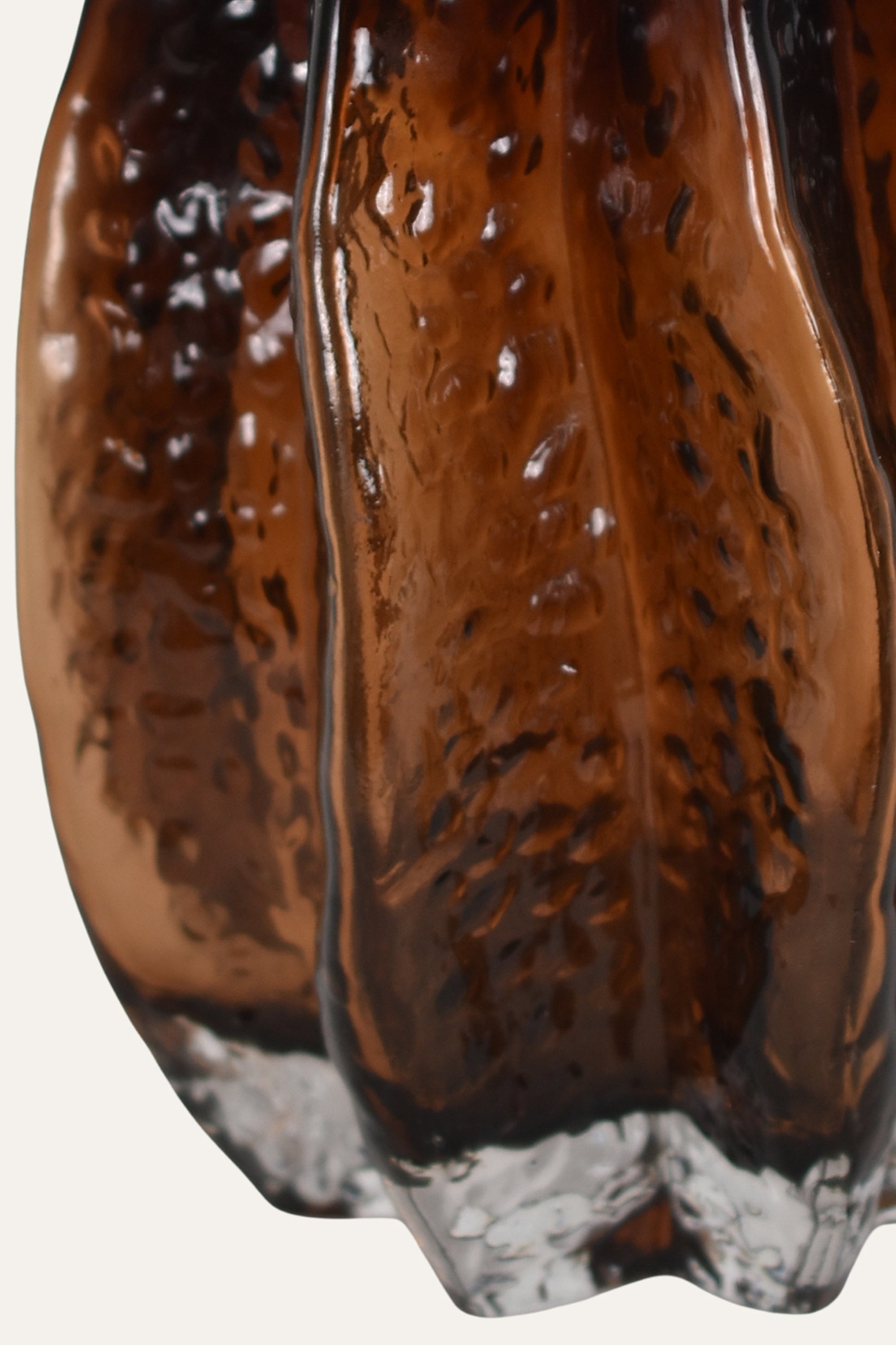 Molten Amber Hand Blown Art Glass Vase with Black Gradient Finish