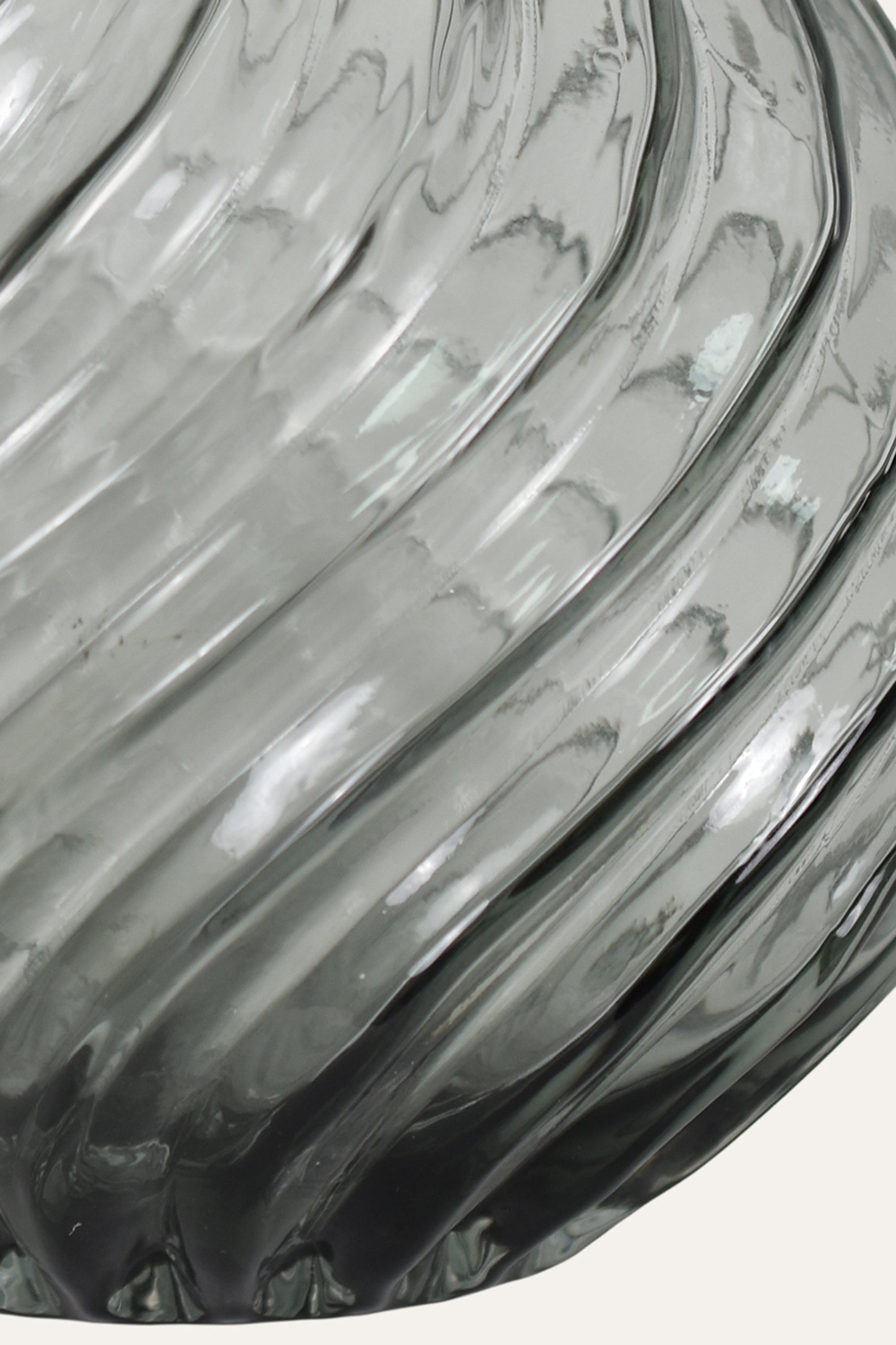 Smoky Grey Hand Blown Twisted Glass Decorative Vase Modern Sculptural Centerpiece