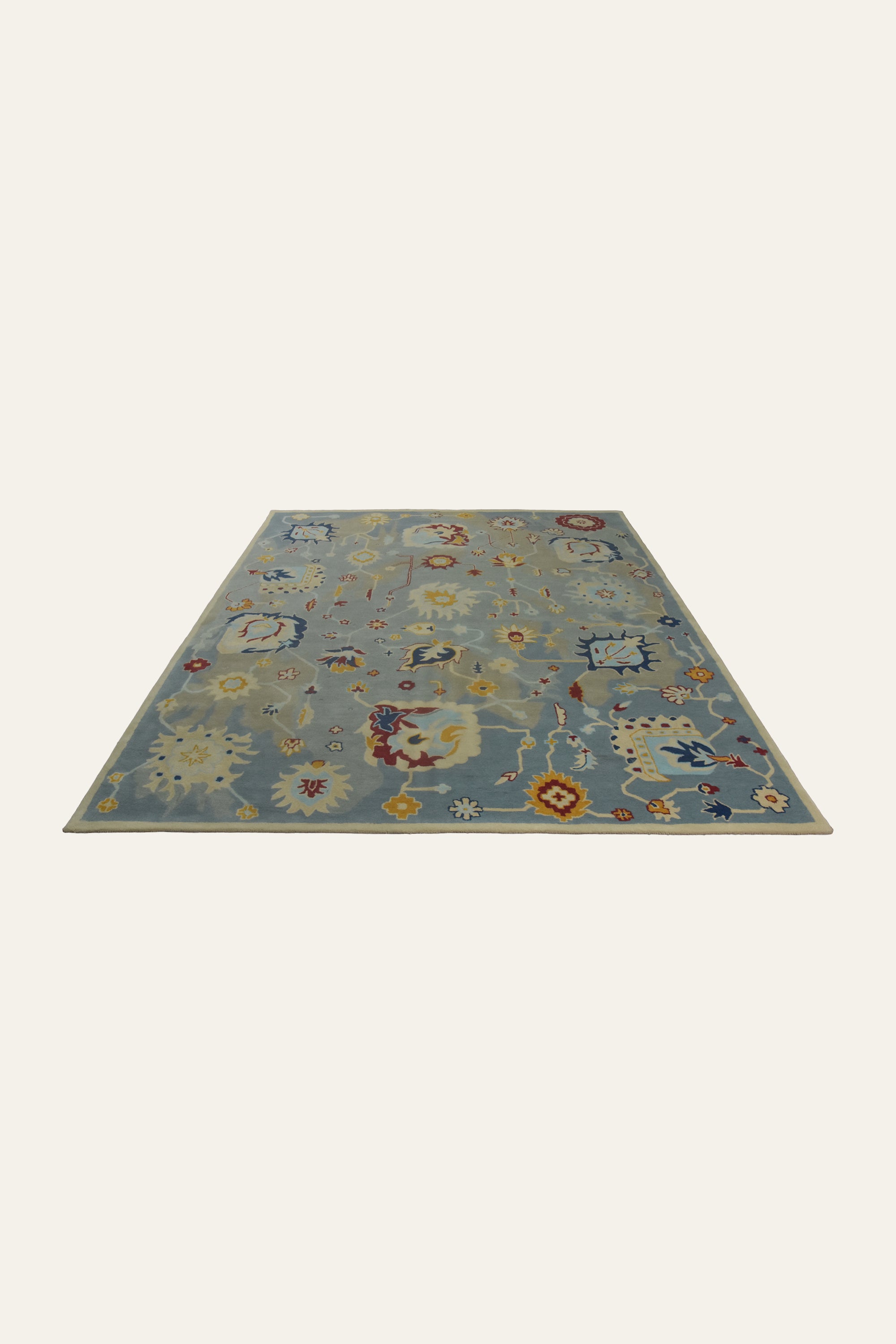 8x10 Ft. Pastel Floral Handtufted Wool Area Carpet