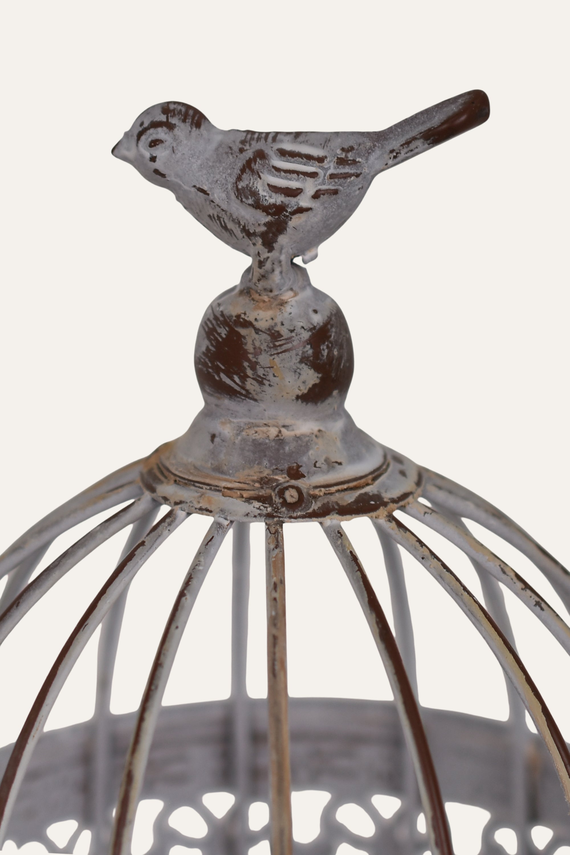 Vintage Iron Cage Bird Finial