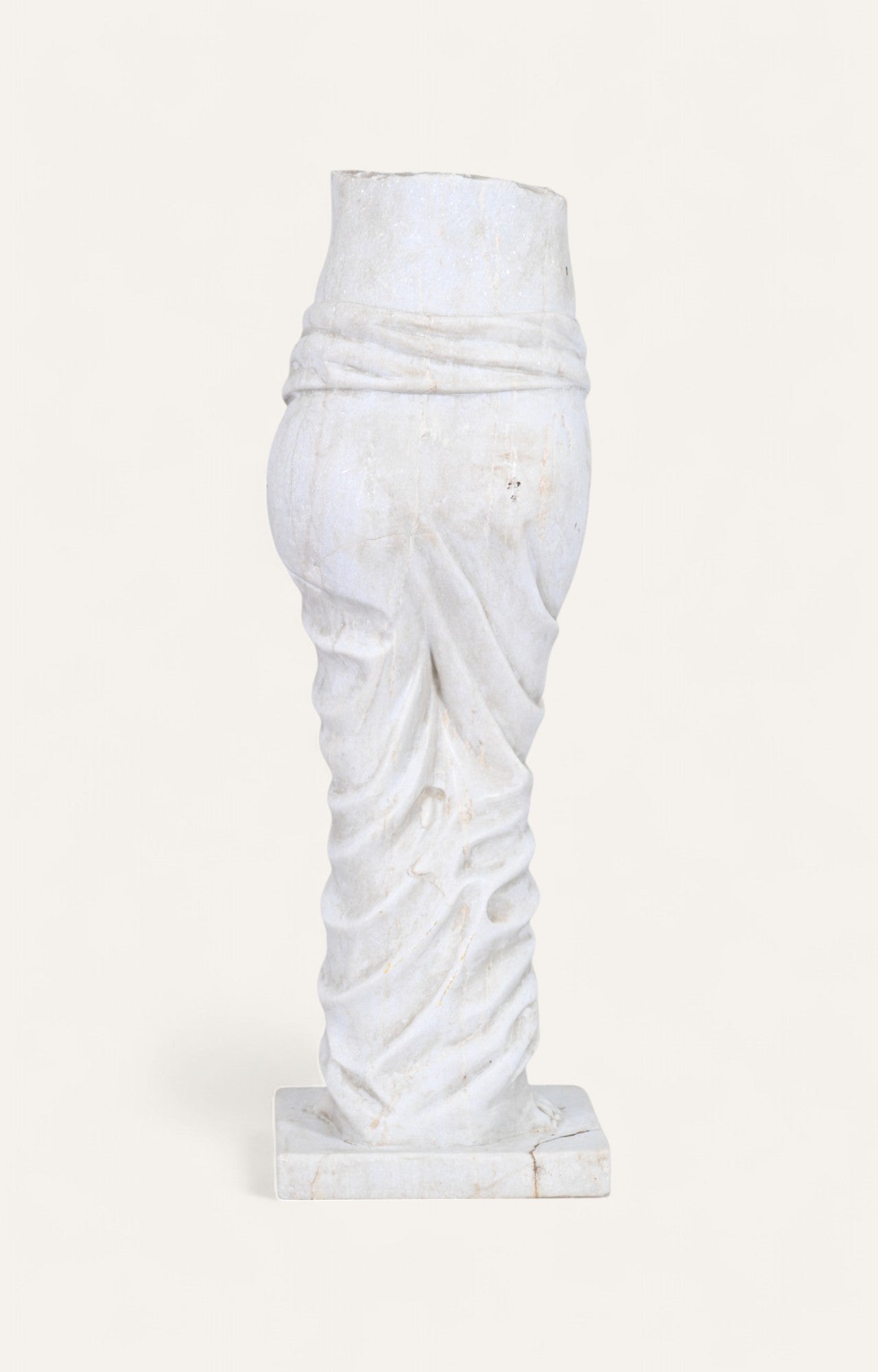 Classical Torso with Tied Drape in White Marble