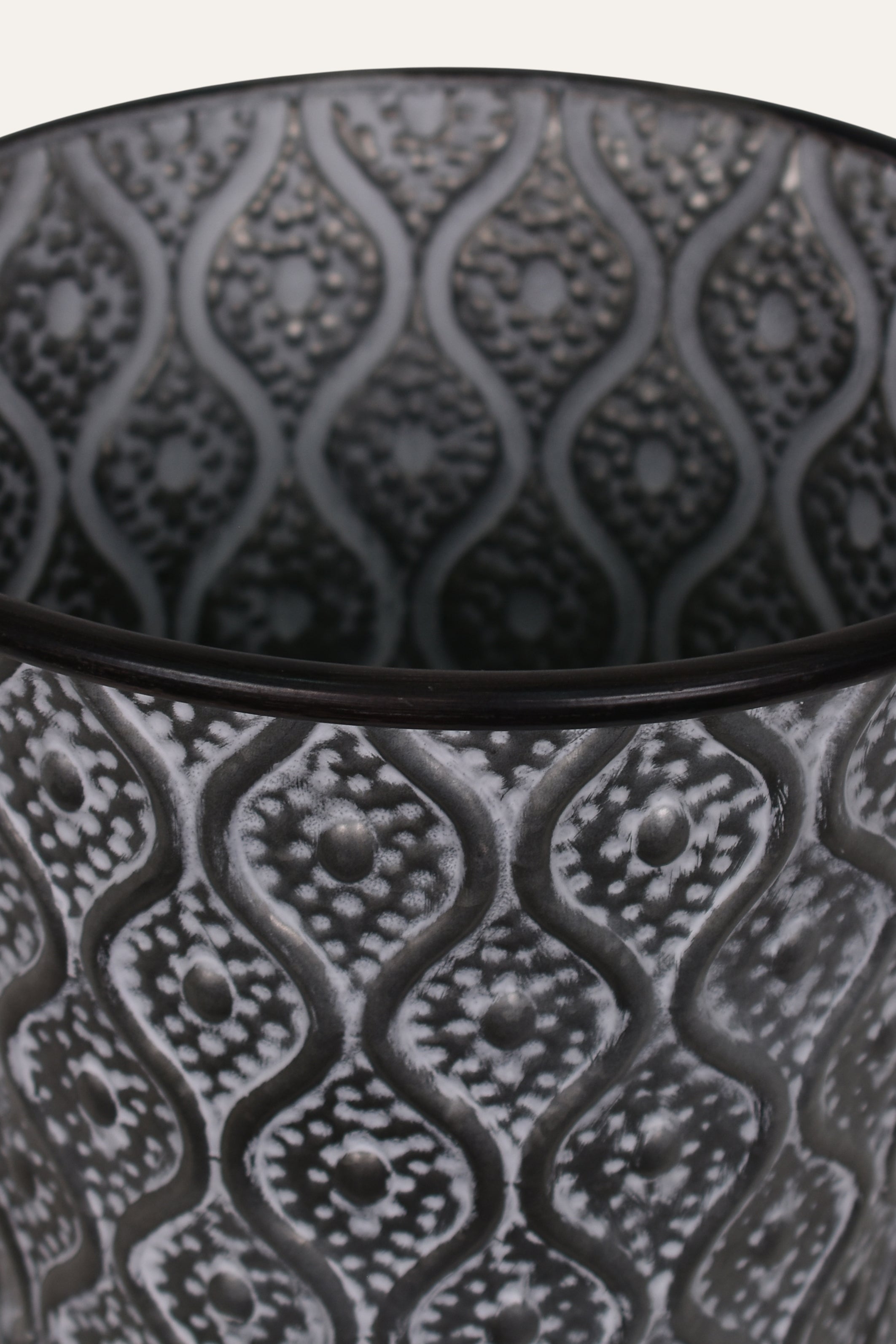 Textured Grey Metal Planter - Big