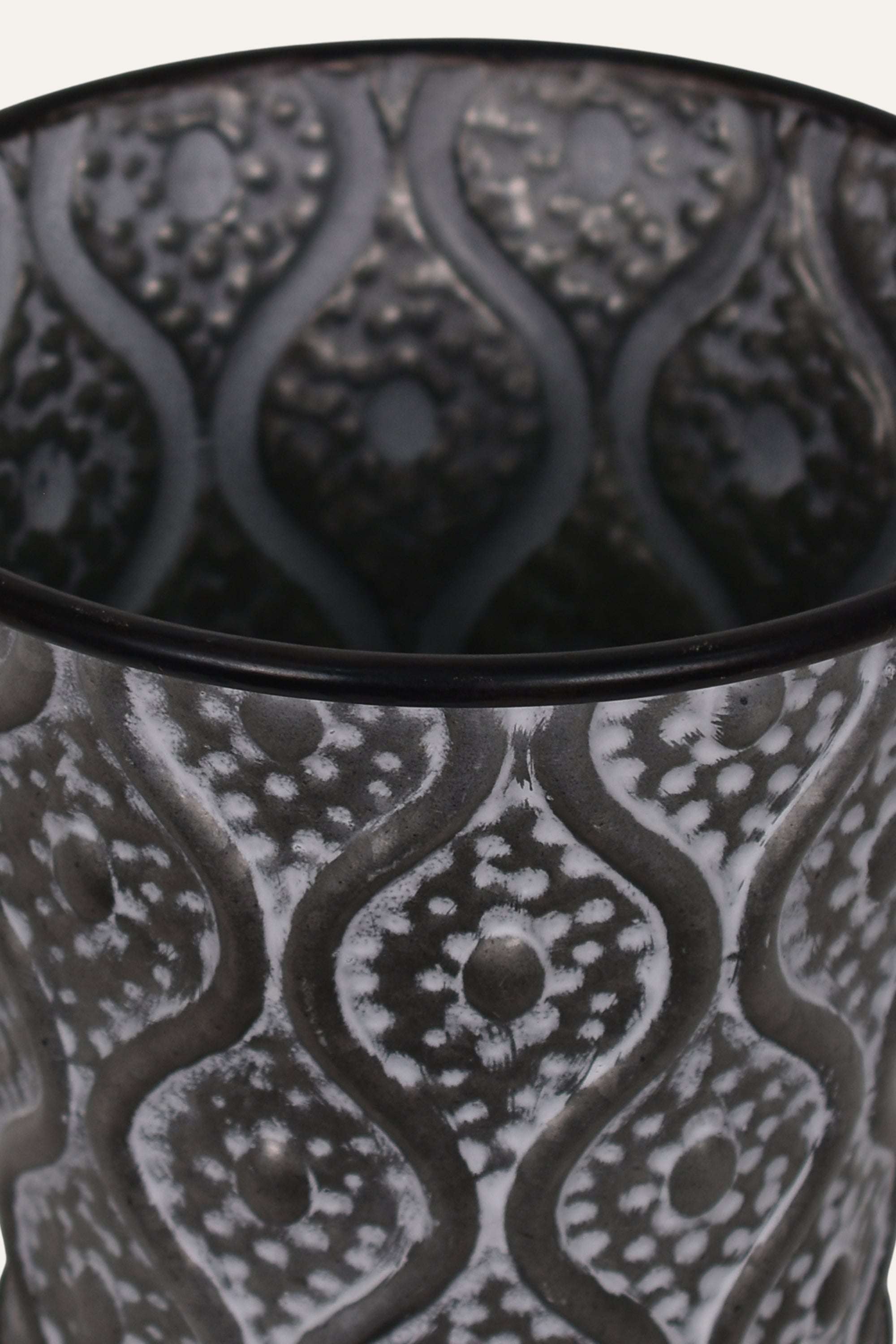 Textured Grey Metal Planter - Small