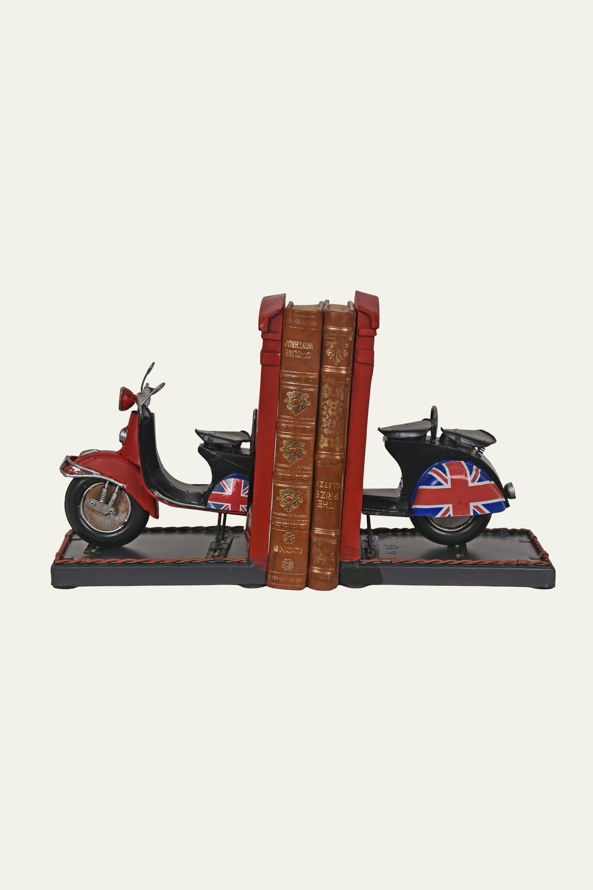 Vintage Union Jack Vespa Metal Bookends