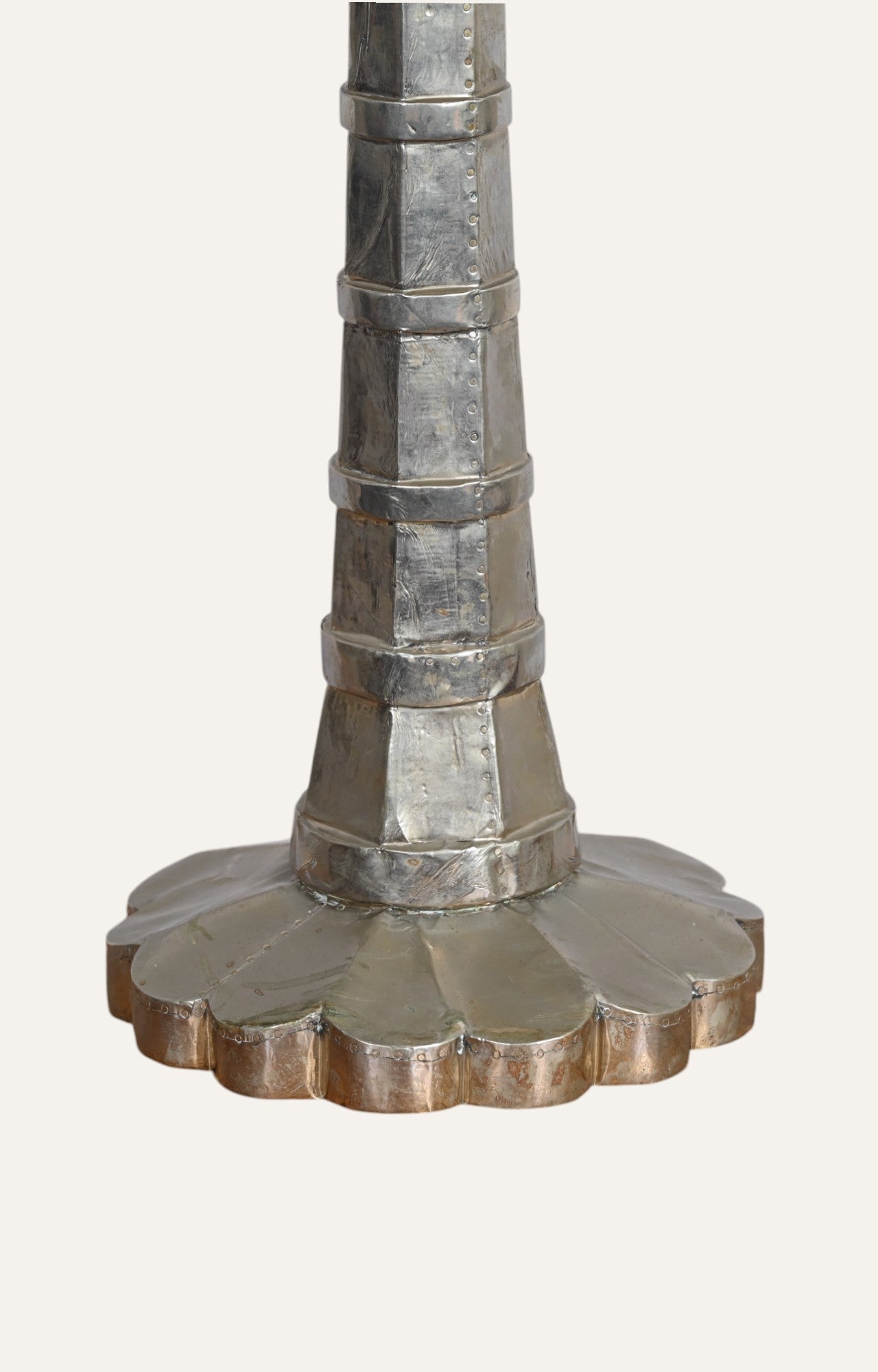 The Gleaming White Metal Table Lamp