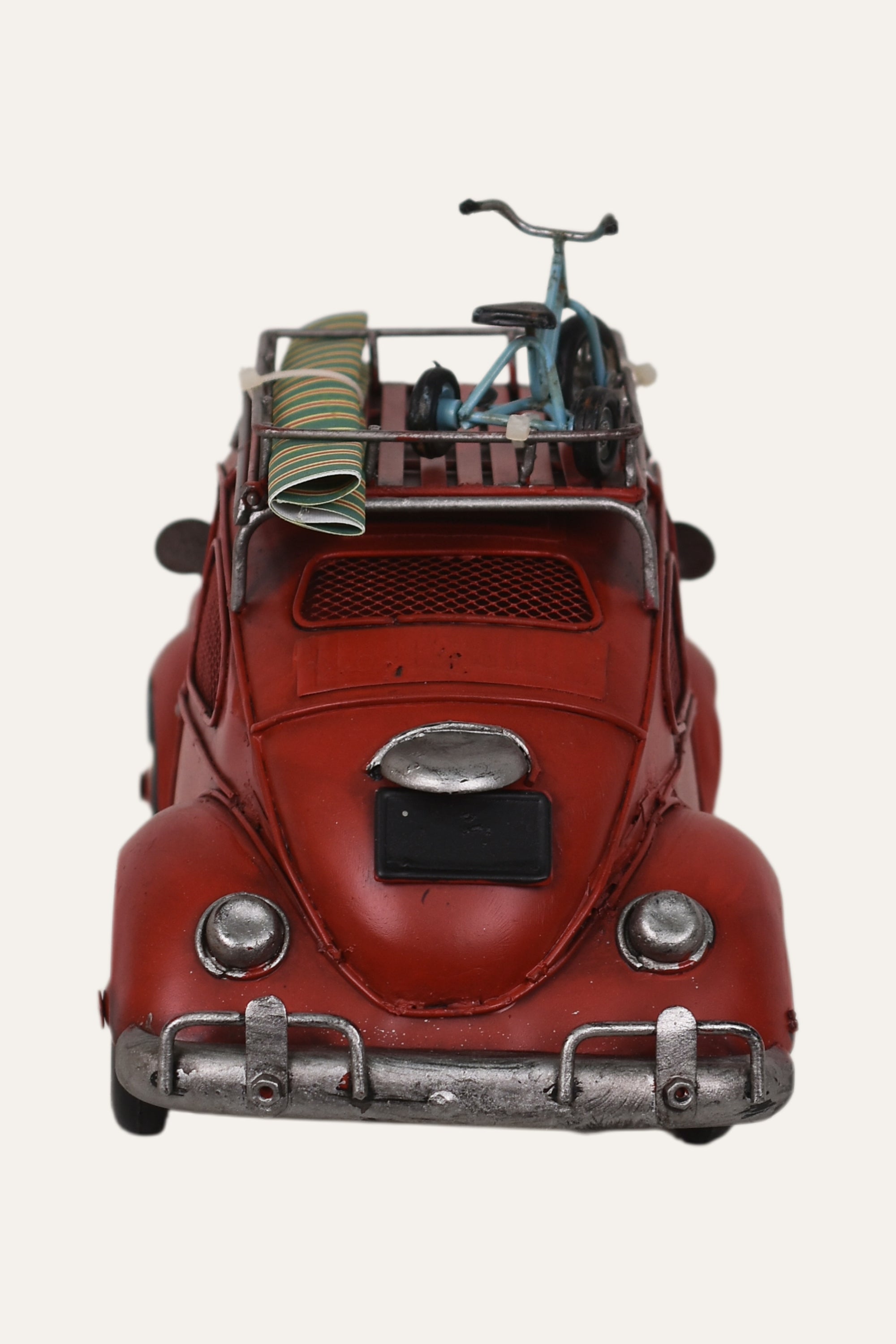 Vintage Red Beetal Metal Miniature Car Décor