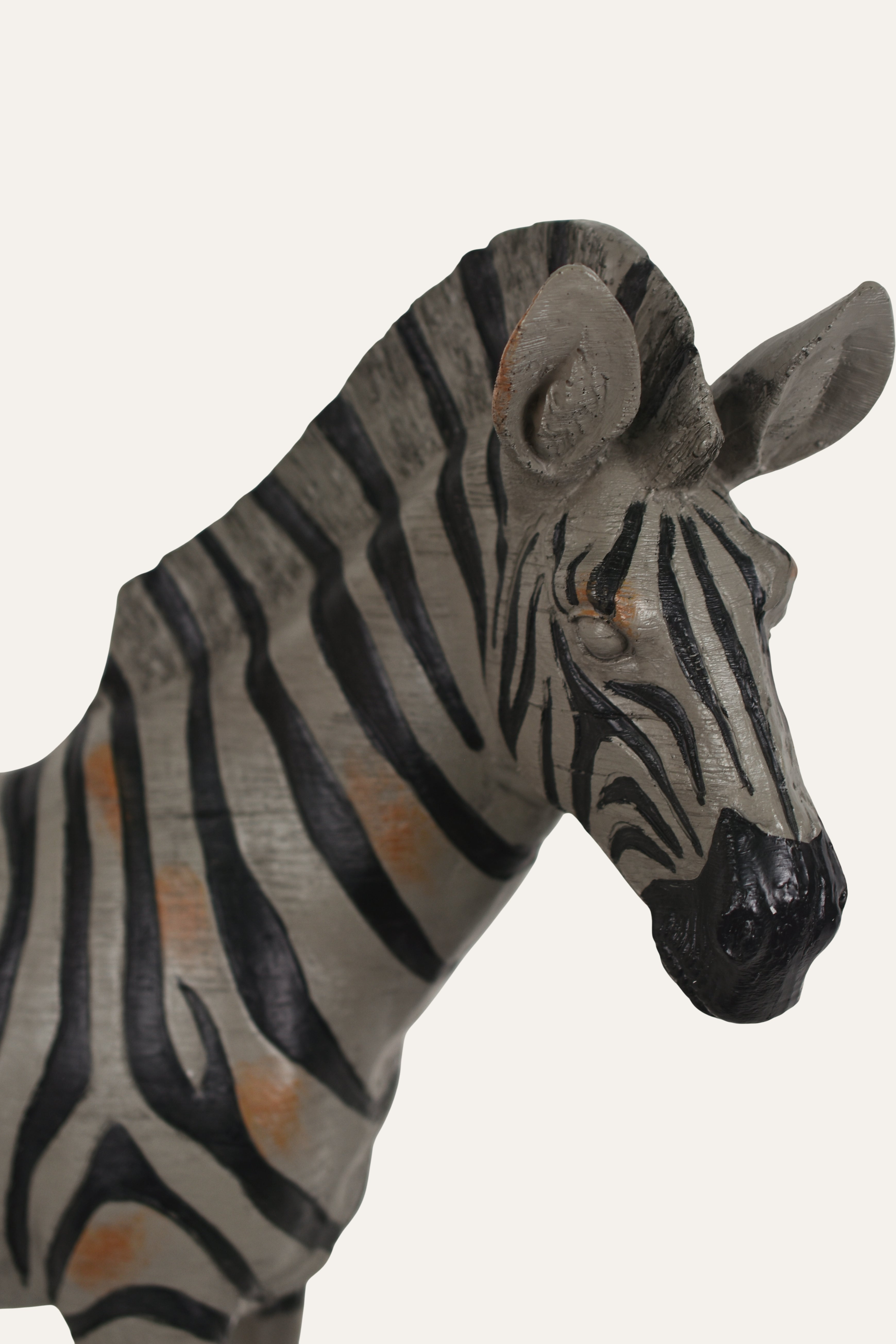 Modern Hand-Painted Resin Zebra Sculpture Set - Big