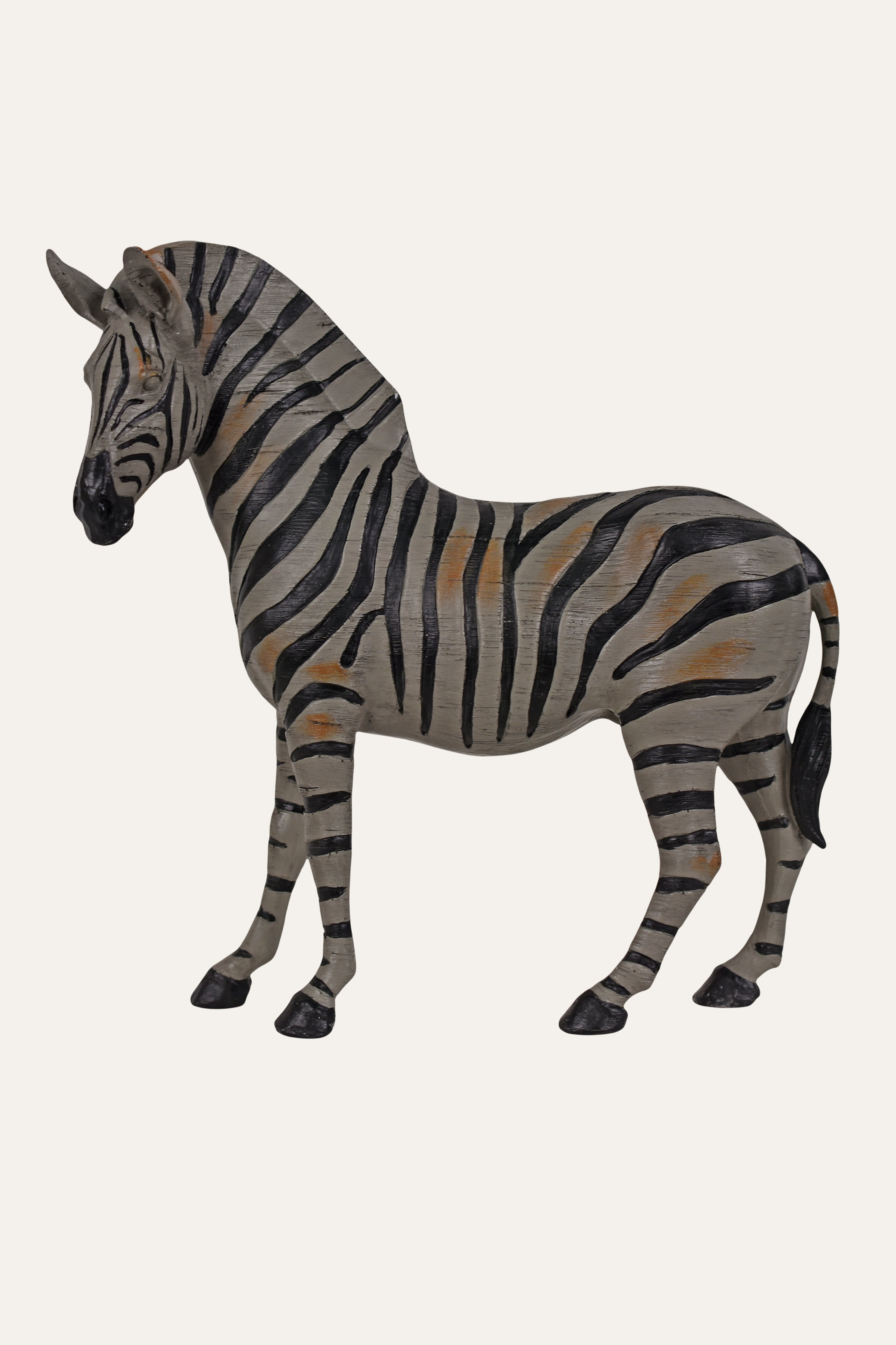 Modern Hand-Painted Resin Zebra Sculpture Set - Small