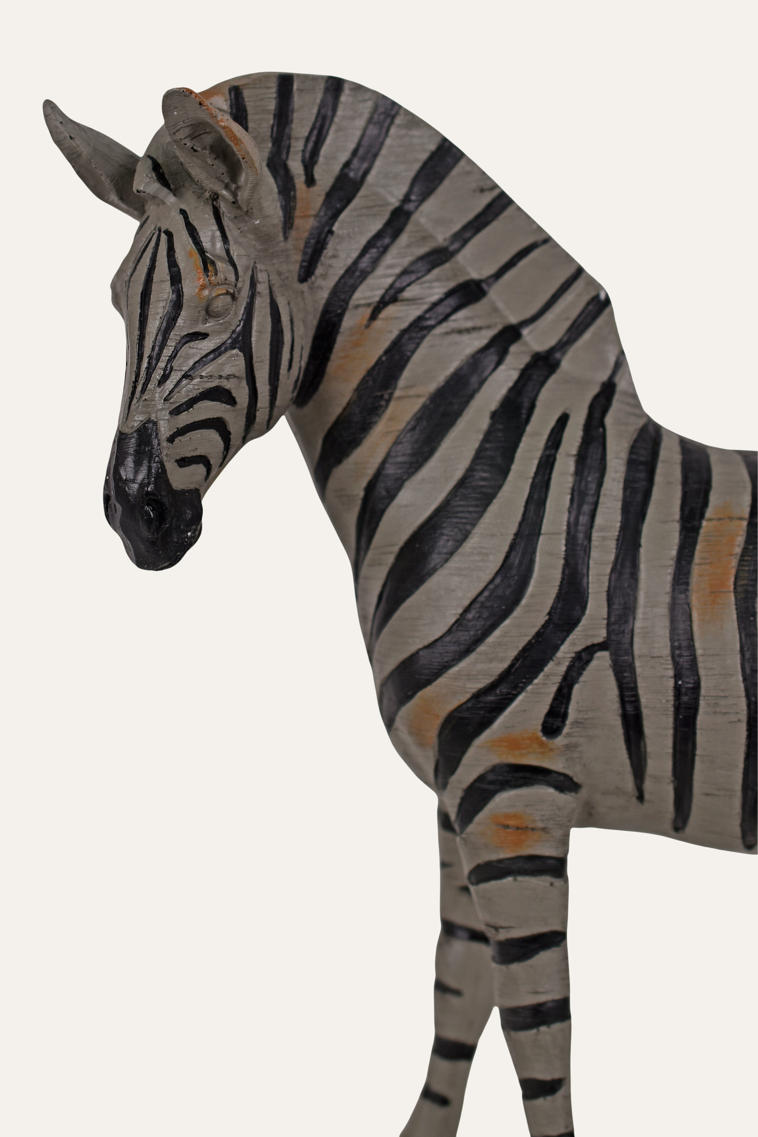Modern Hand-Painted Resin Zebra Sculpture Set - Small