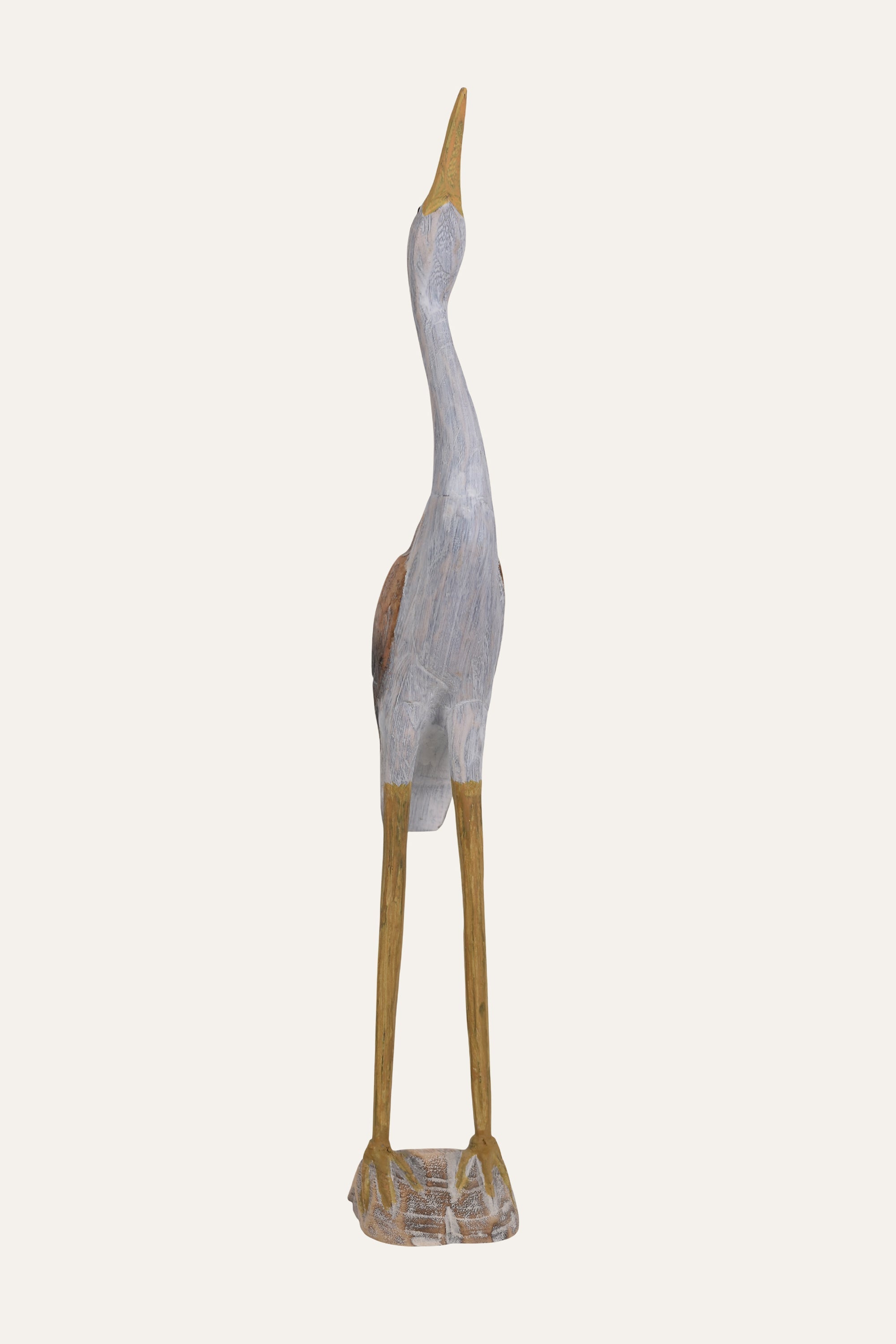 Handcrafted Paulownia Wood Tall Standing Bird Sculpture - Big