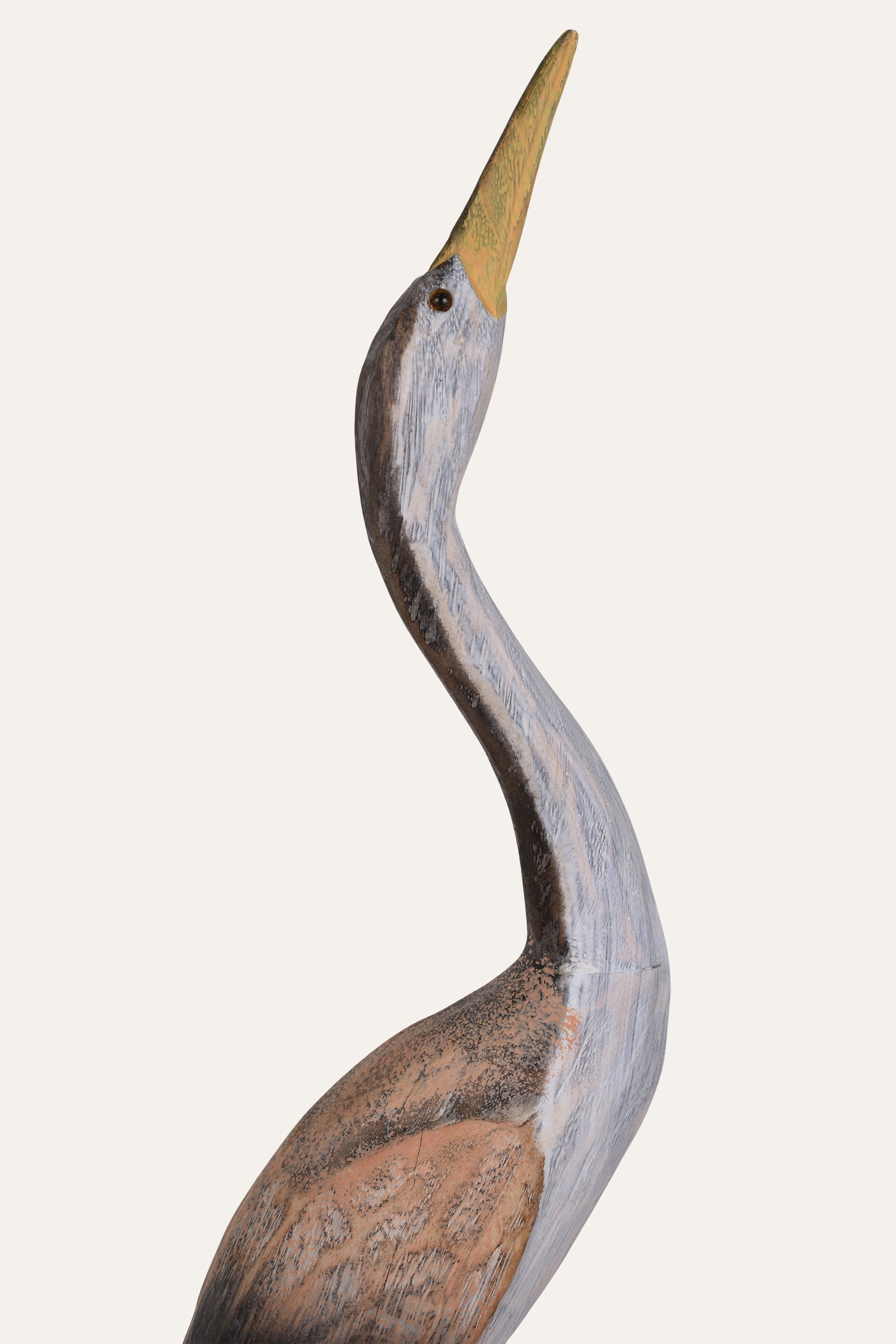 Handcrafted Paulownia Wood Tall Standing Bird Sculpture - Big