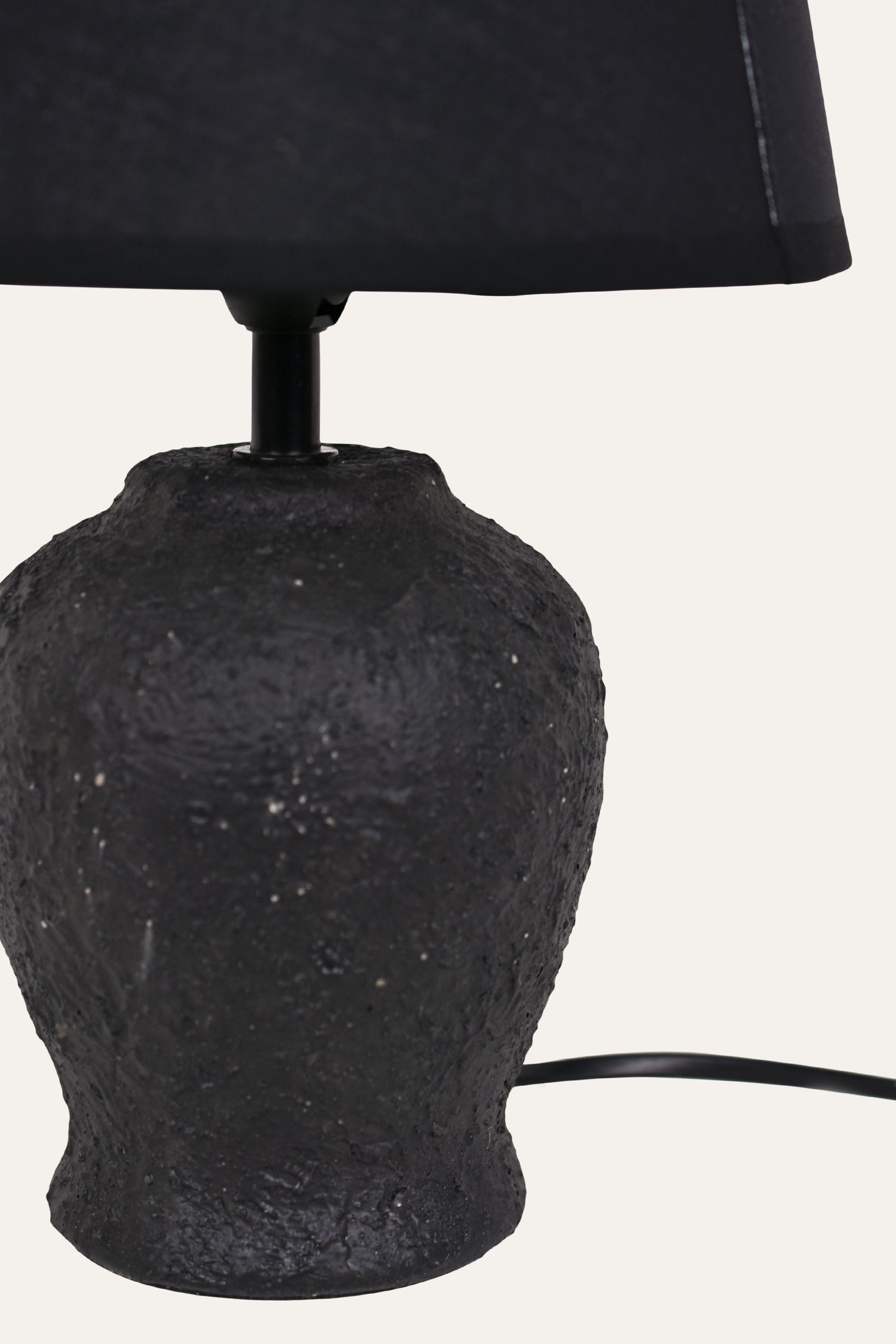 Textured Black Ceramic Table Lamp