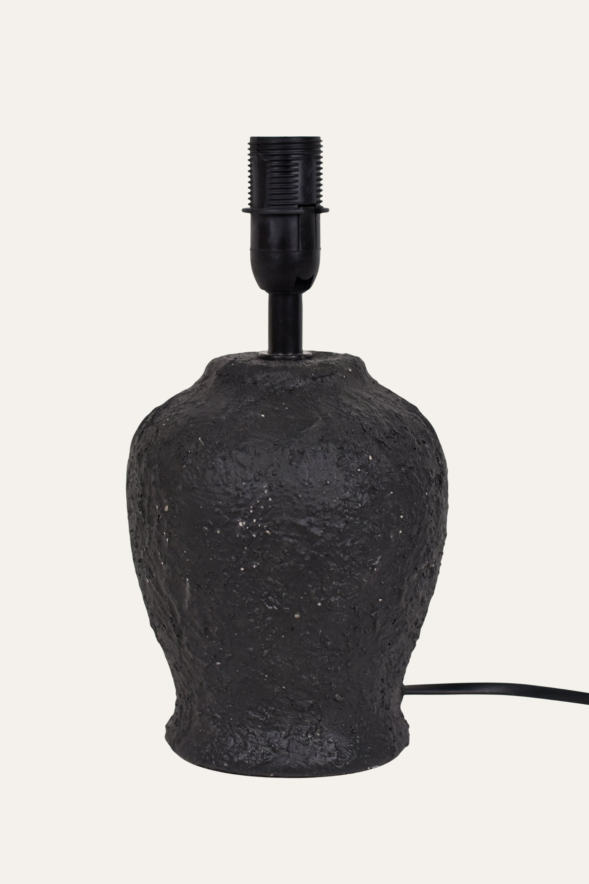 Textured Black Ceramic Table Lamp