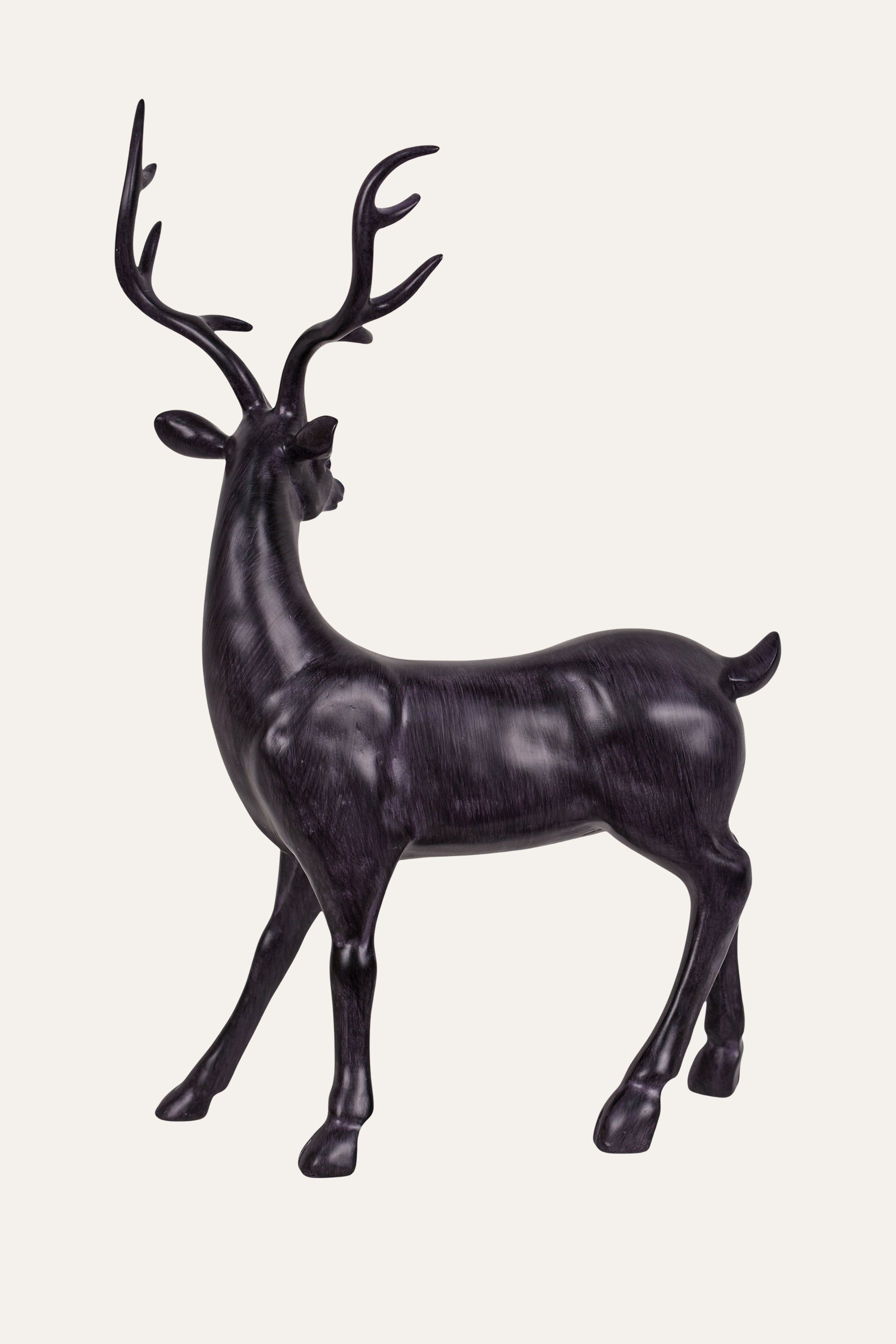 Decorative Black Resin Deer Figurine Set Table Décor