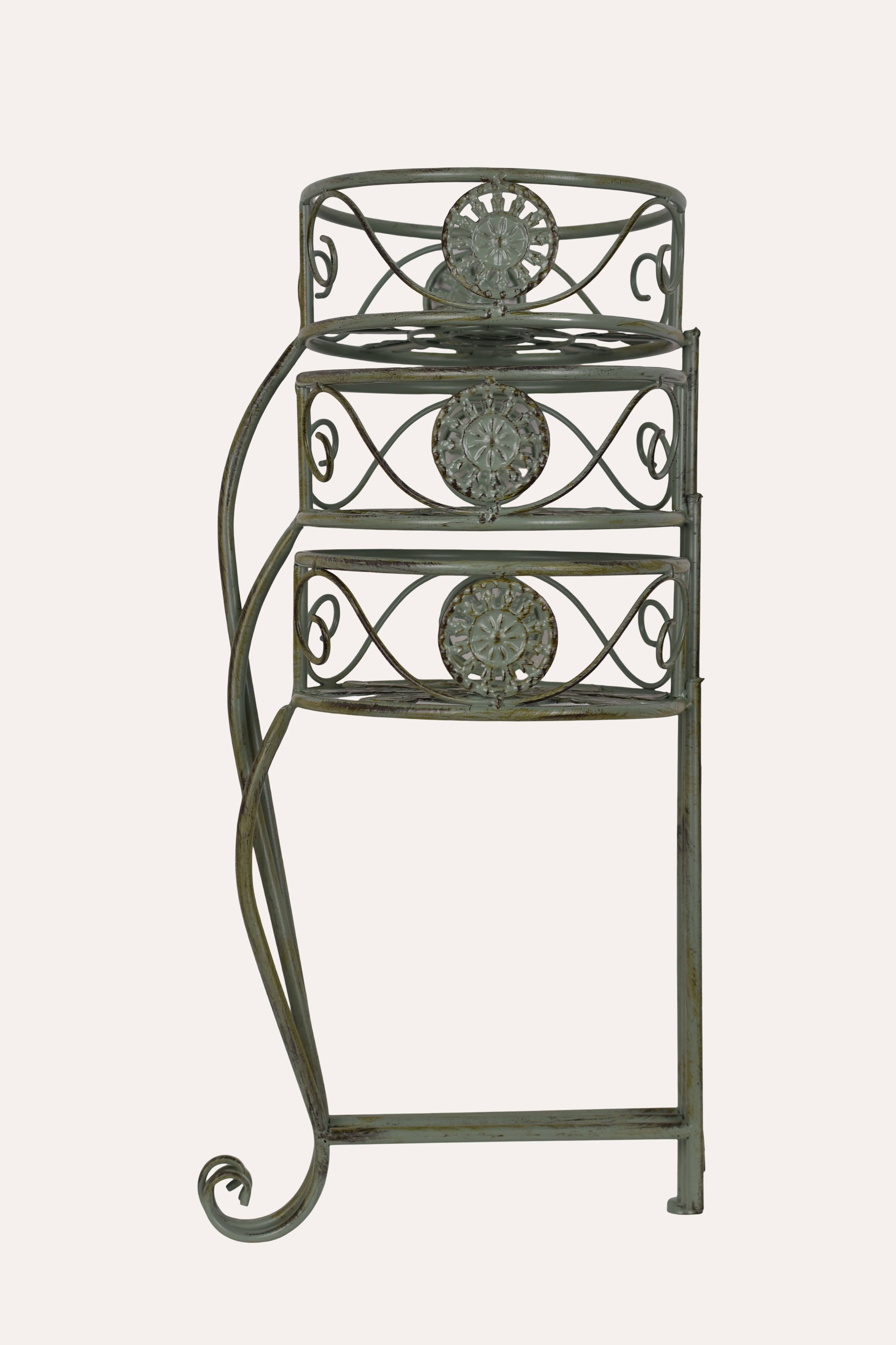Ornate Iron 3-Tier Plant Stand