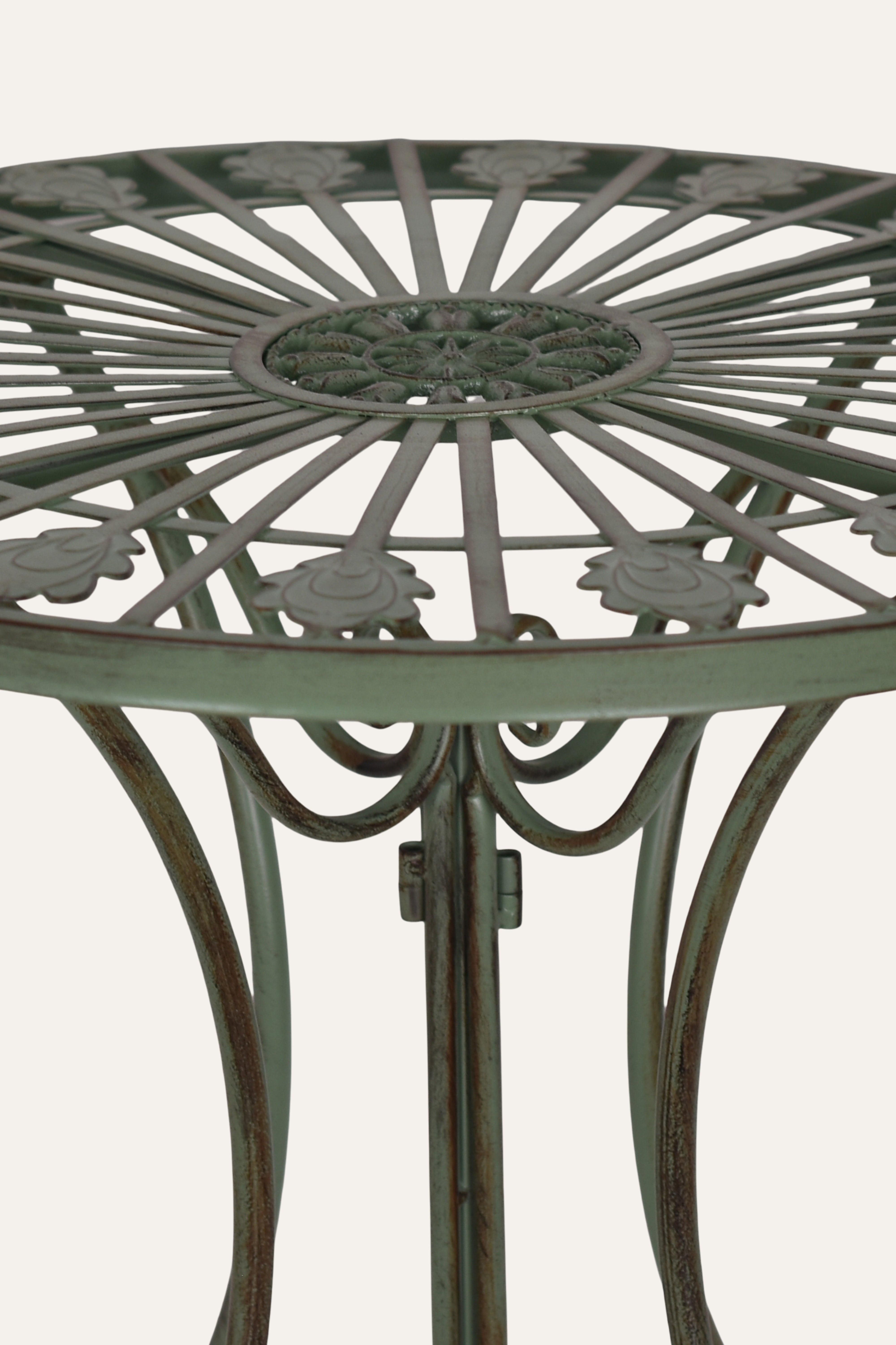 Vintage Iron Round Accent Table