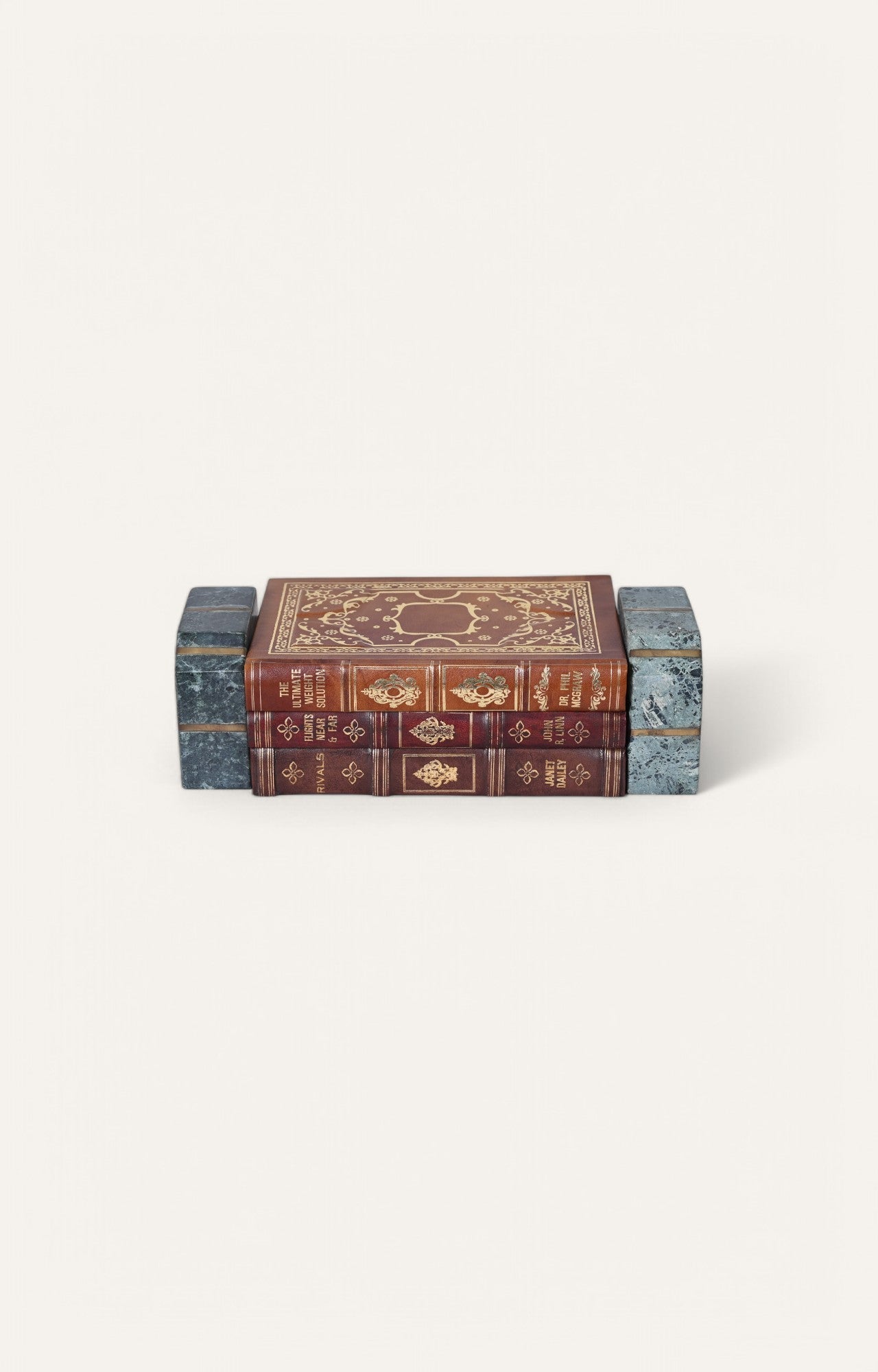 Brass inlaid Book ends Set of 2
