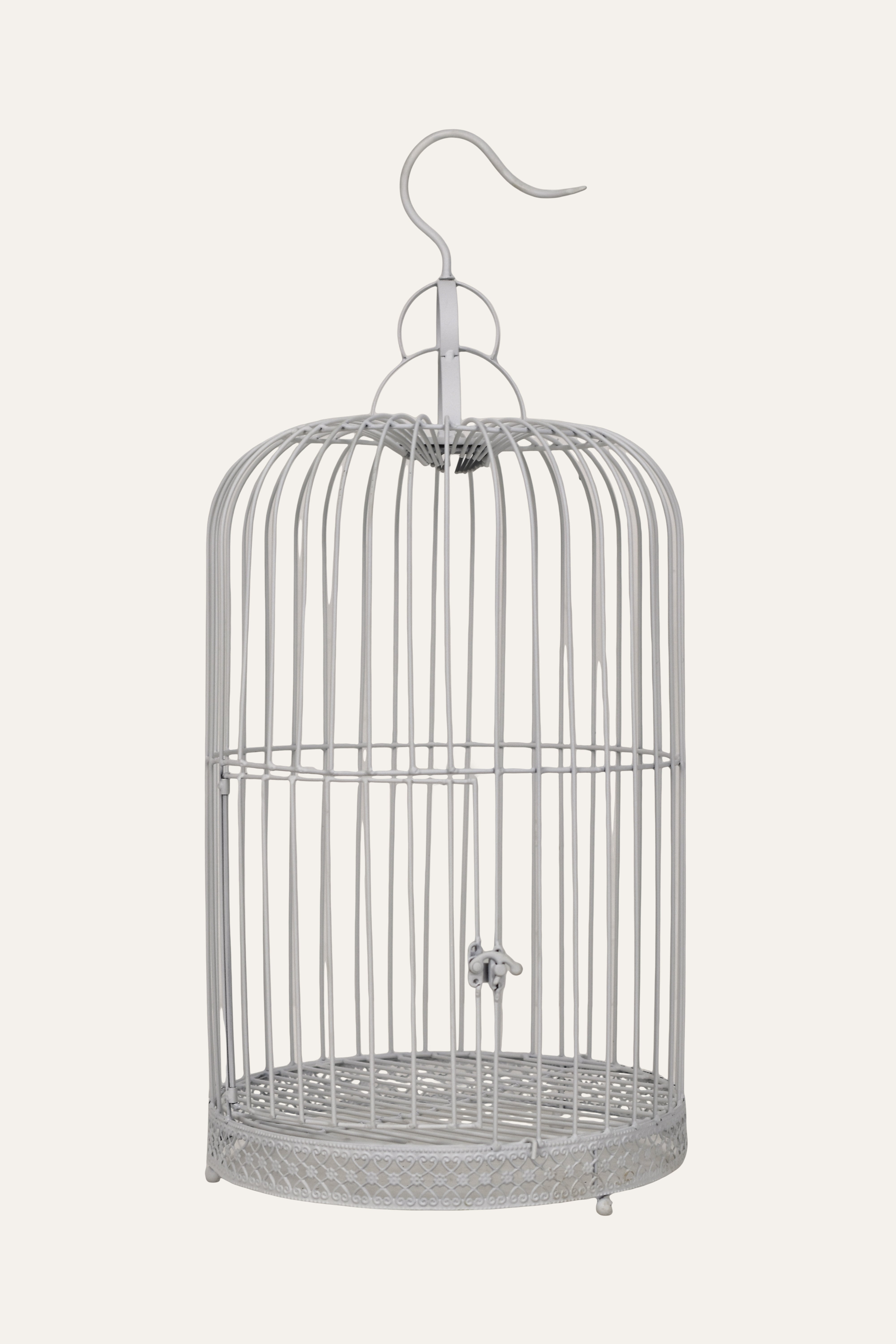 Rustic Grey Patina Iron Hanging Cage