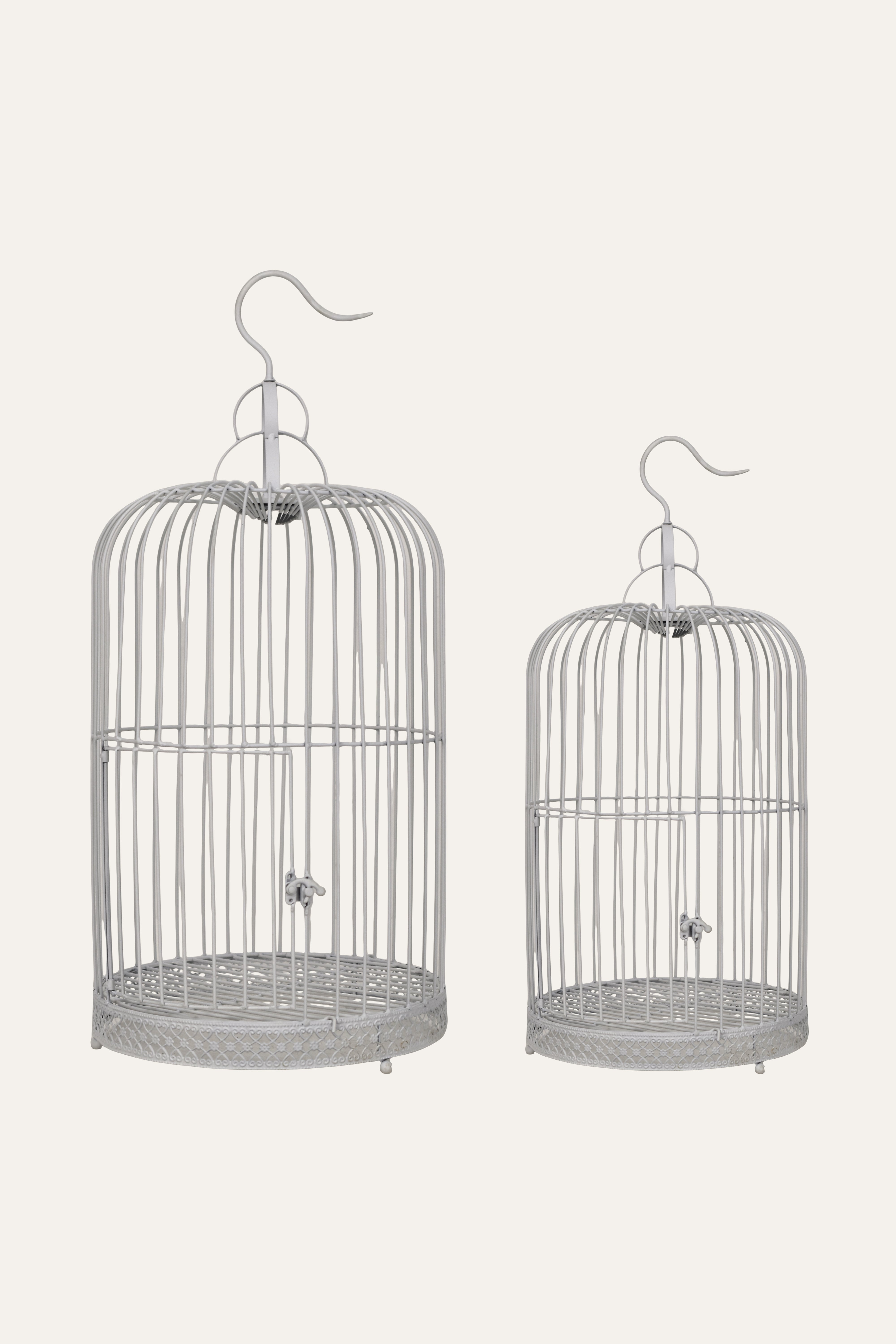 Rustic Grey Patina Iron Hanging Cage