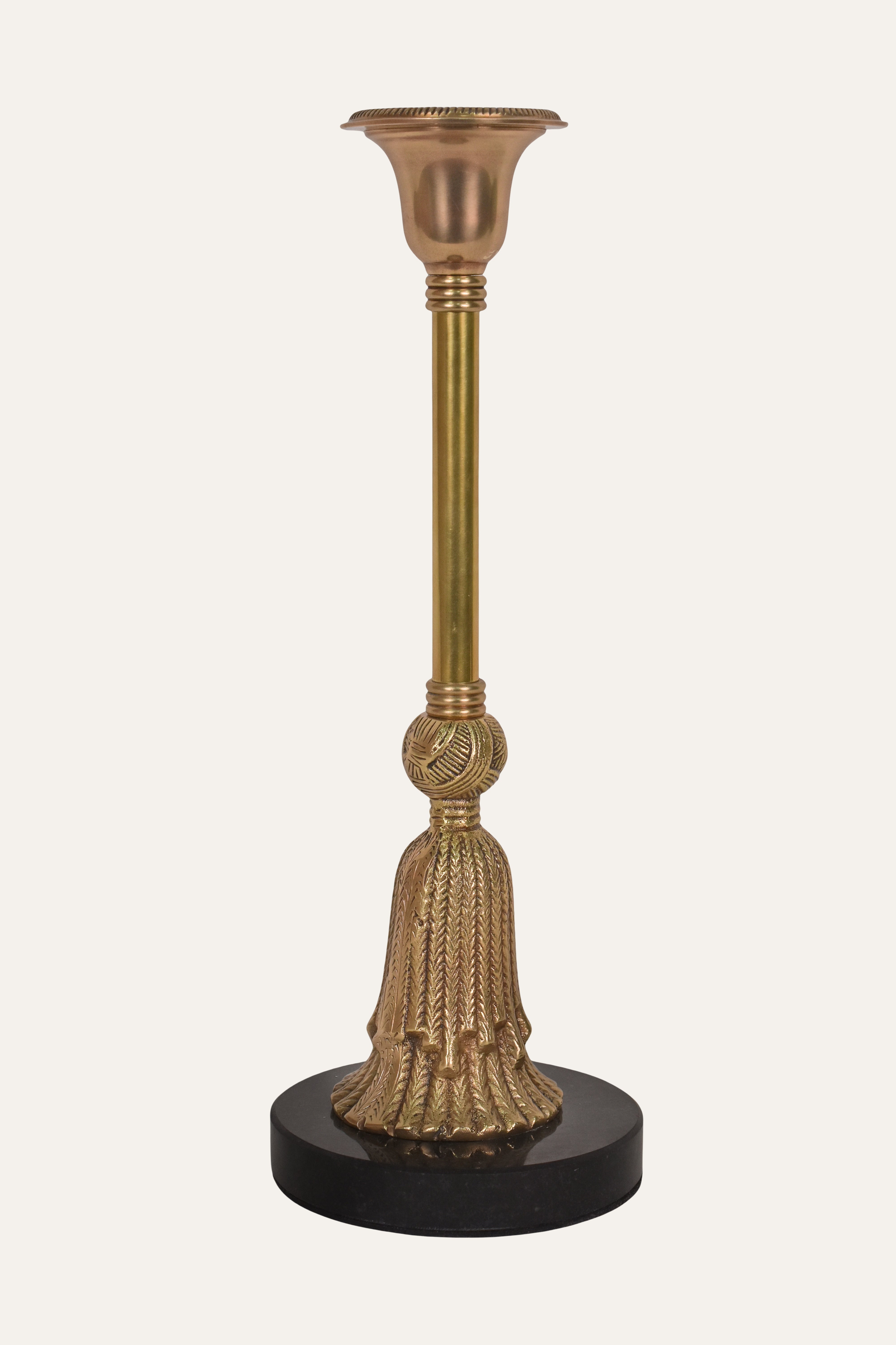 Handcrafted Antique Brass Candle Holder - Big