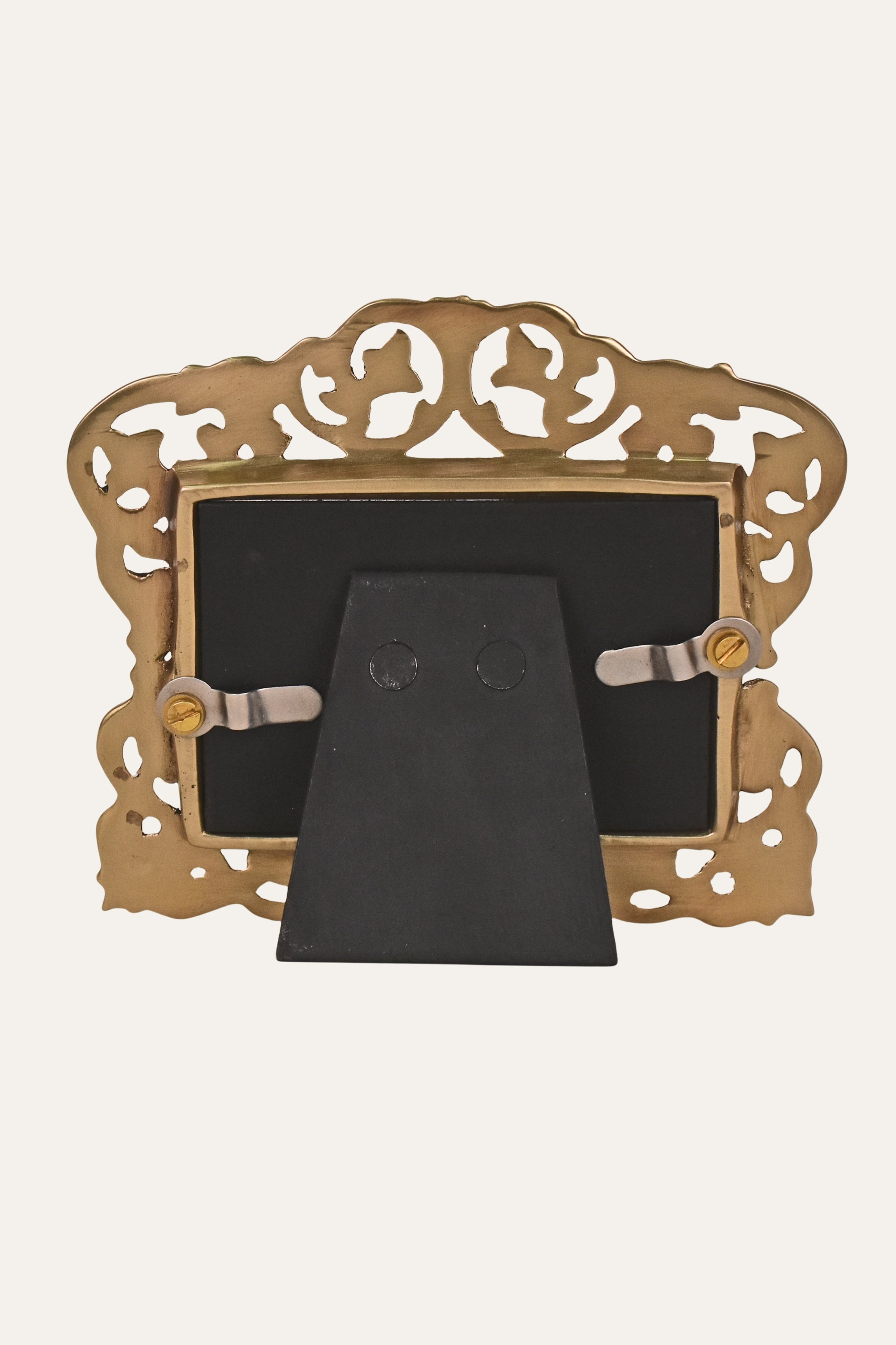 Antique Brass Decorative Photo Frame with Ornate Cutwork Border