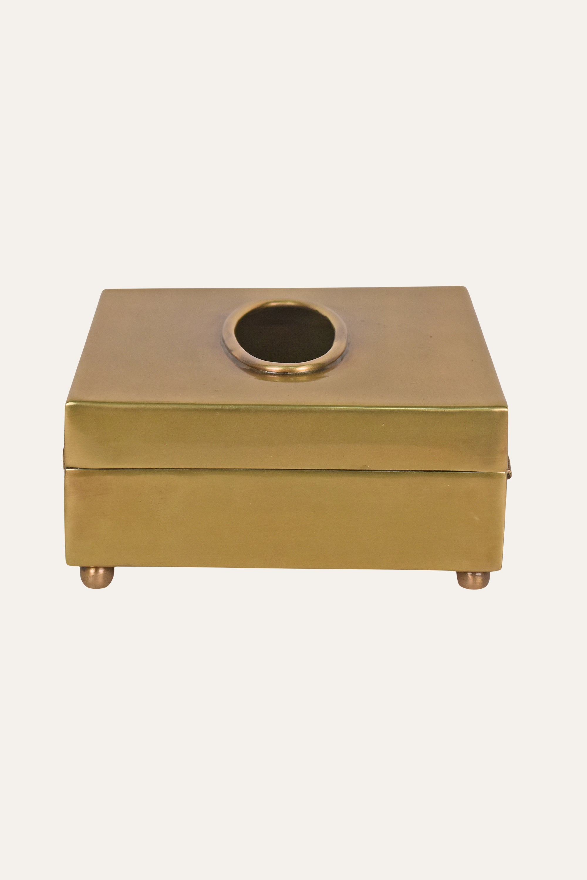 Antique Brass Tissue Box Holder - Small