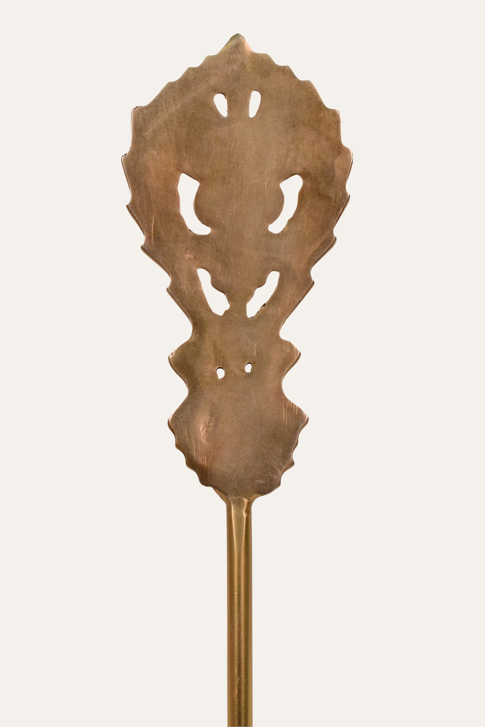 Handcrafted Antique Brass Candle Snuffer with Ornate Handle