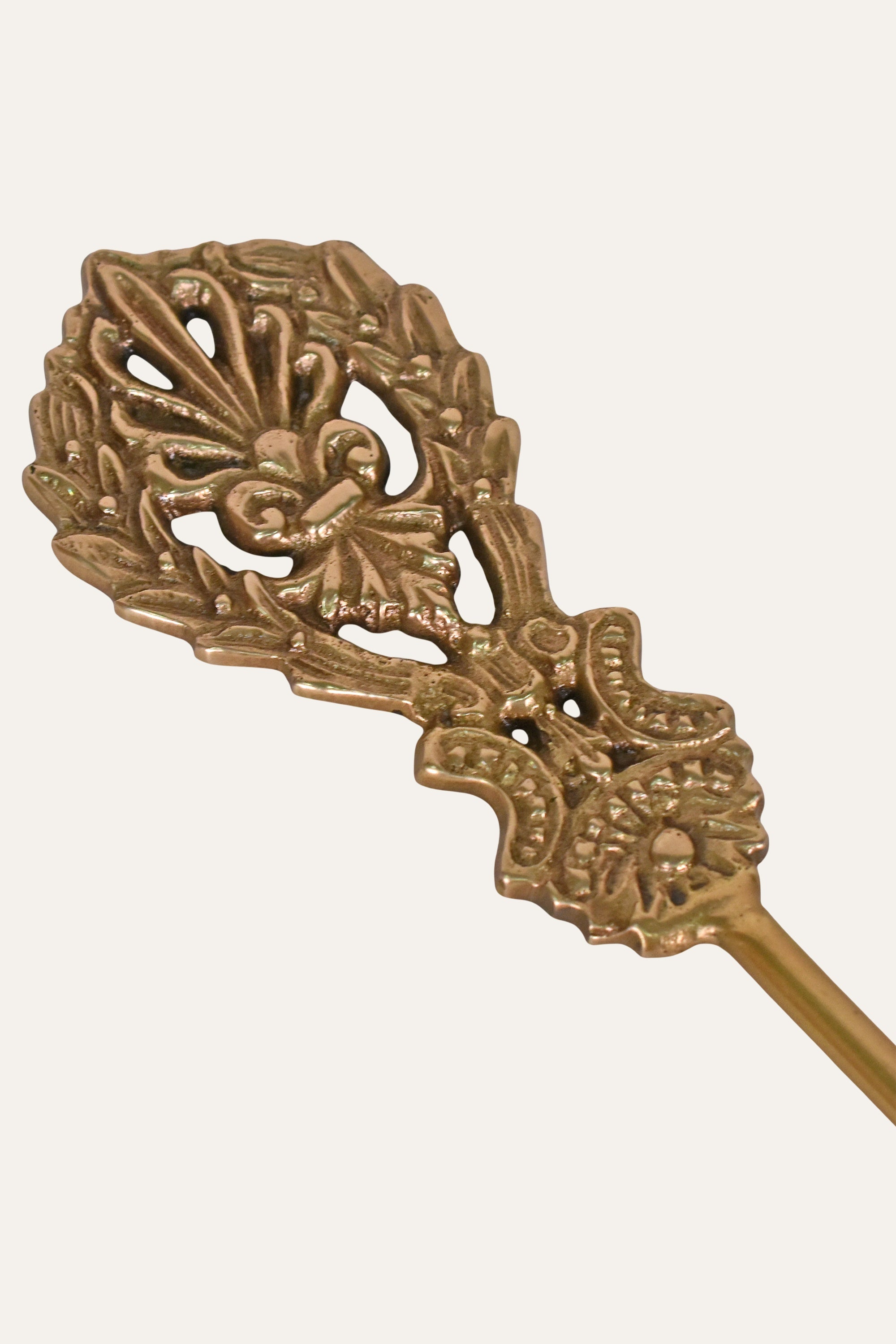 Handcrafted Antique Brass Candle Snuffer with Ornate Handle