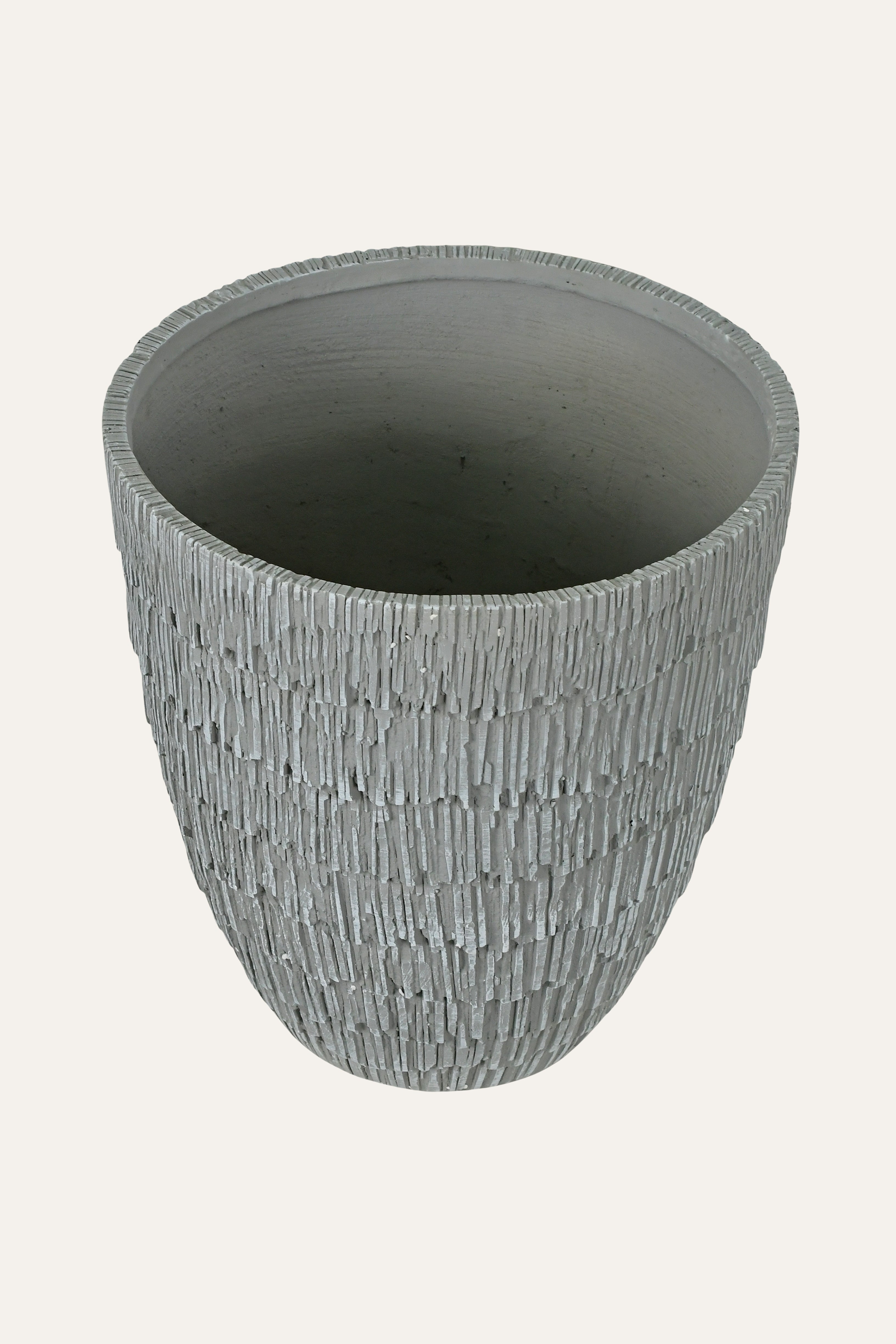 Textured gray pot