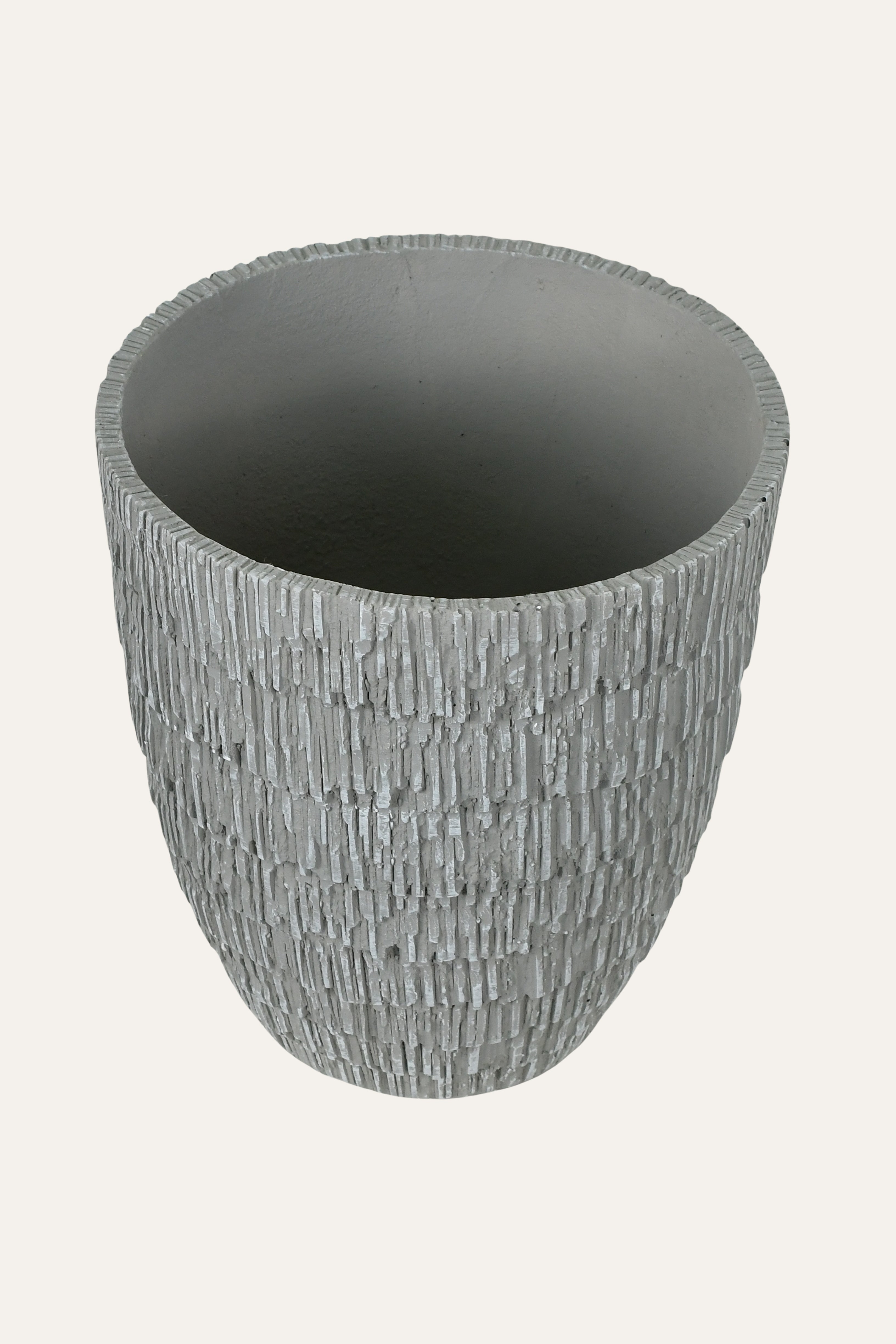 Volcanic Textured Grey Terracotta Planter - Medium