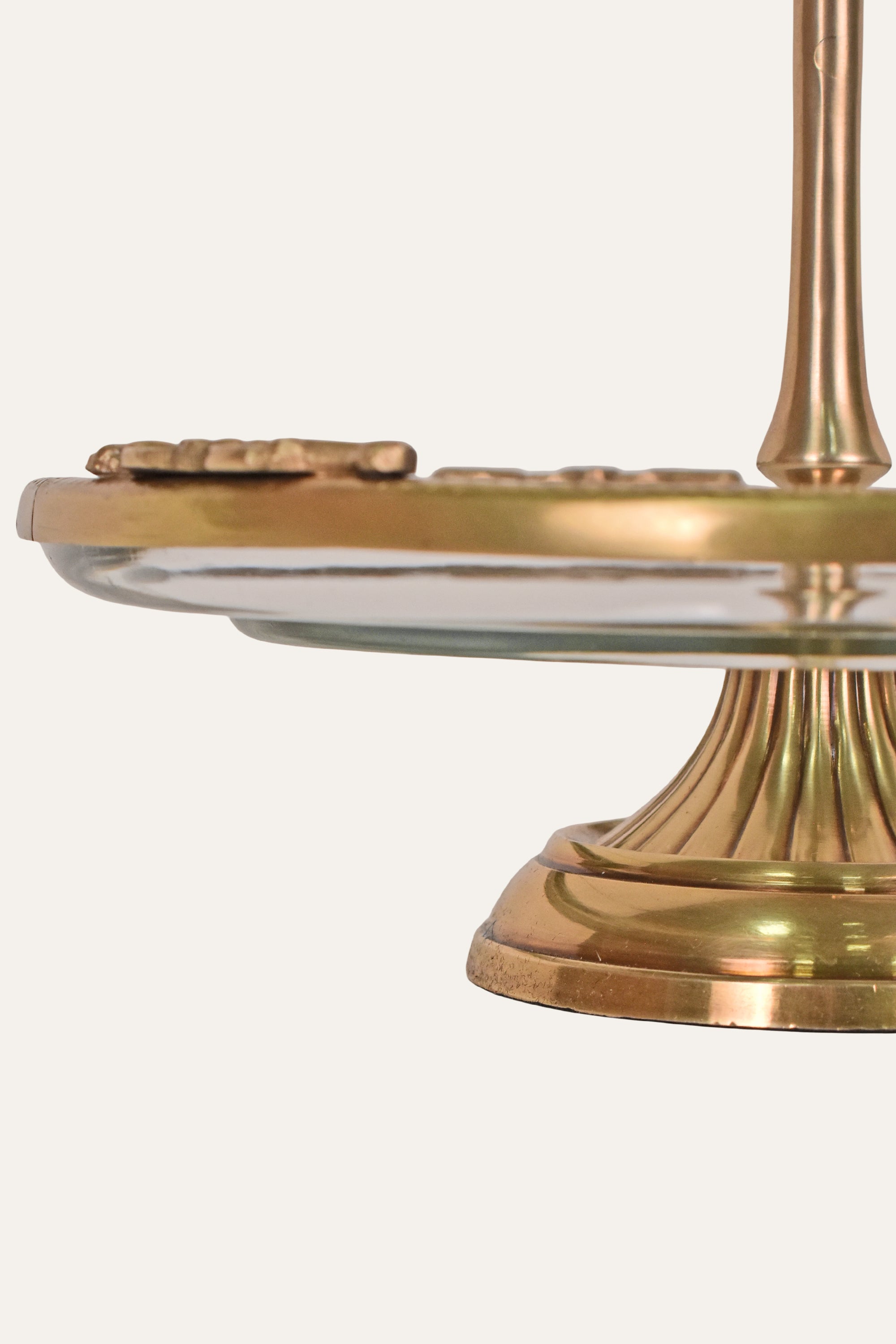 Antique Brass & Glass Cake Stand