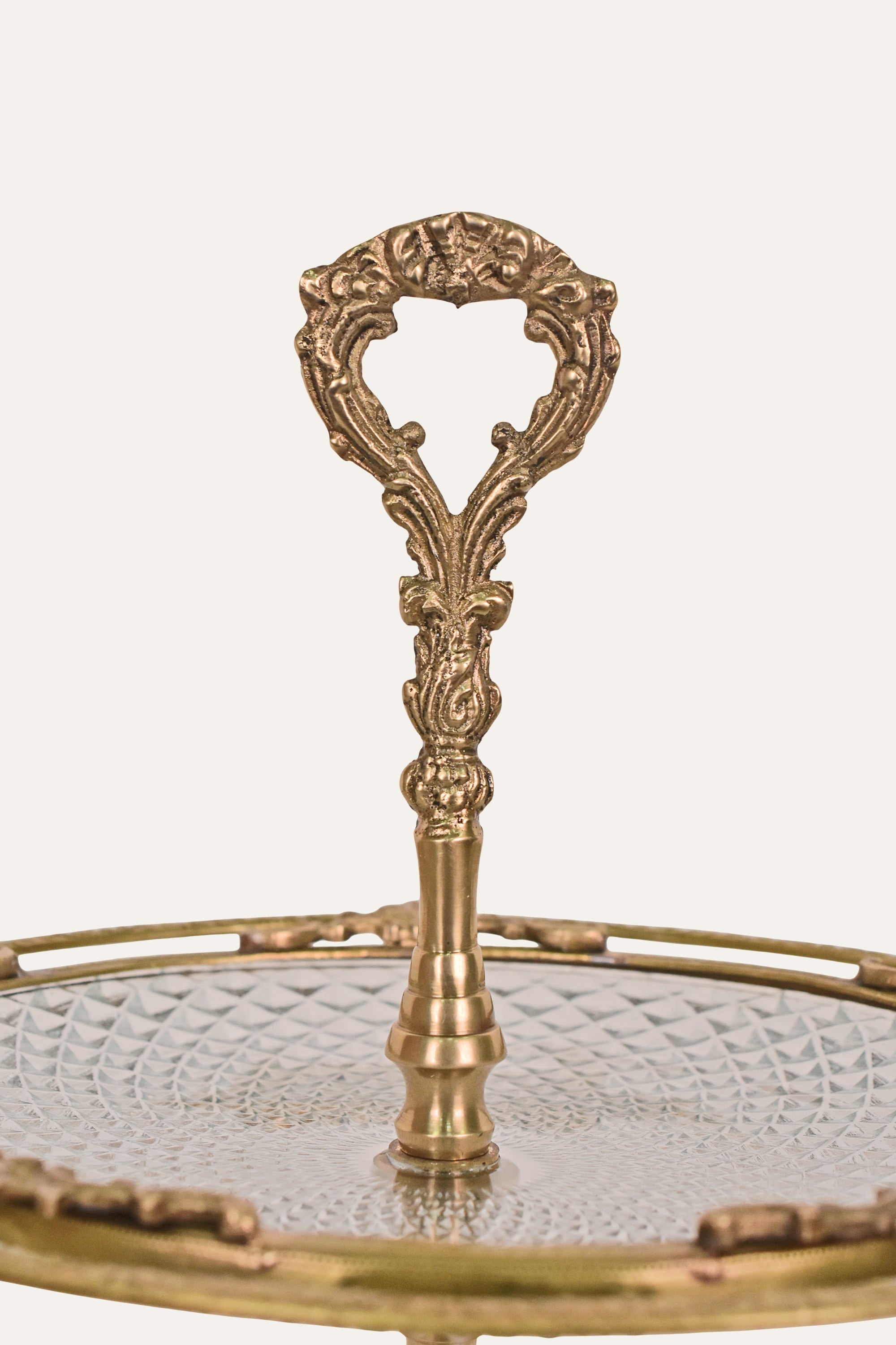 Antique Brass Two-Tier Cake Stand