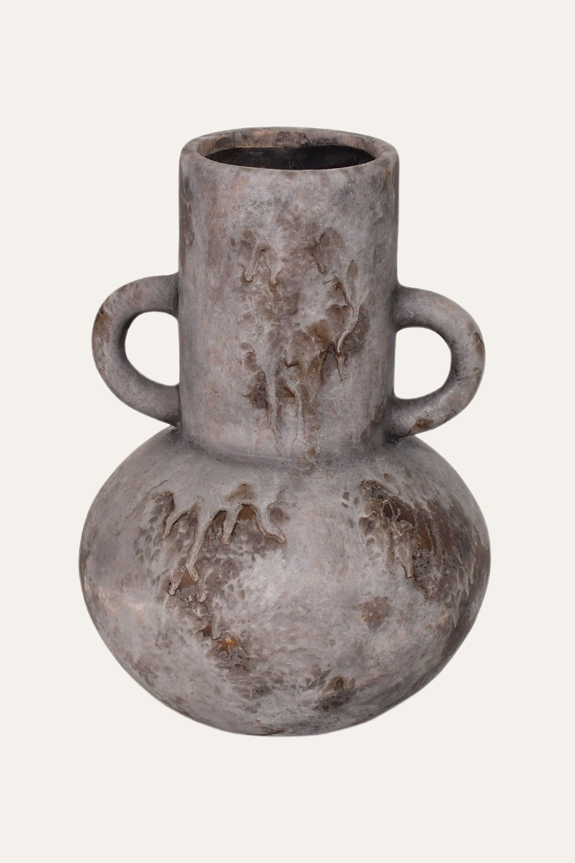 Rustic Double Handle Ceramic Amphora Vase