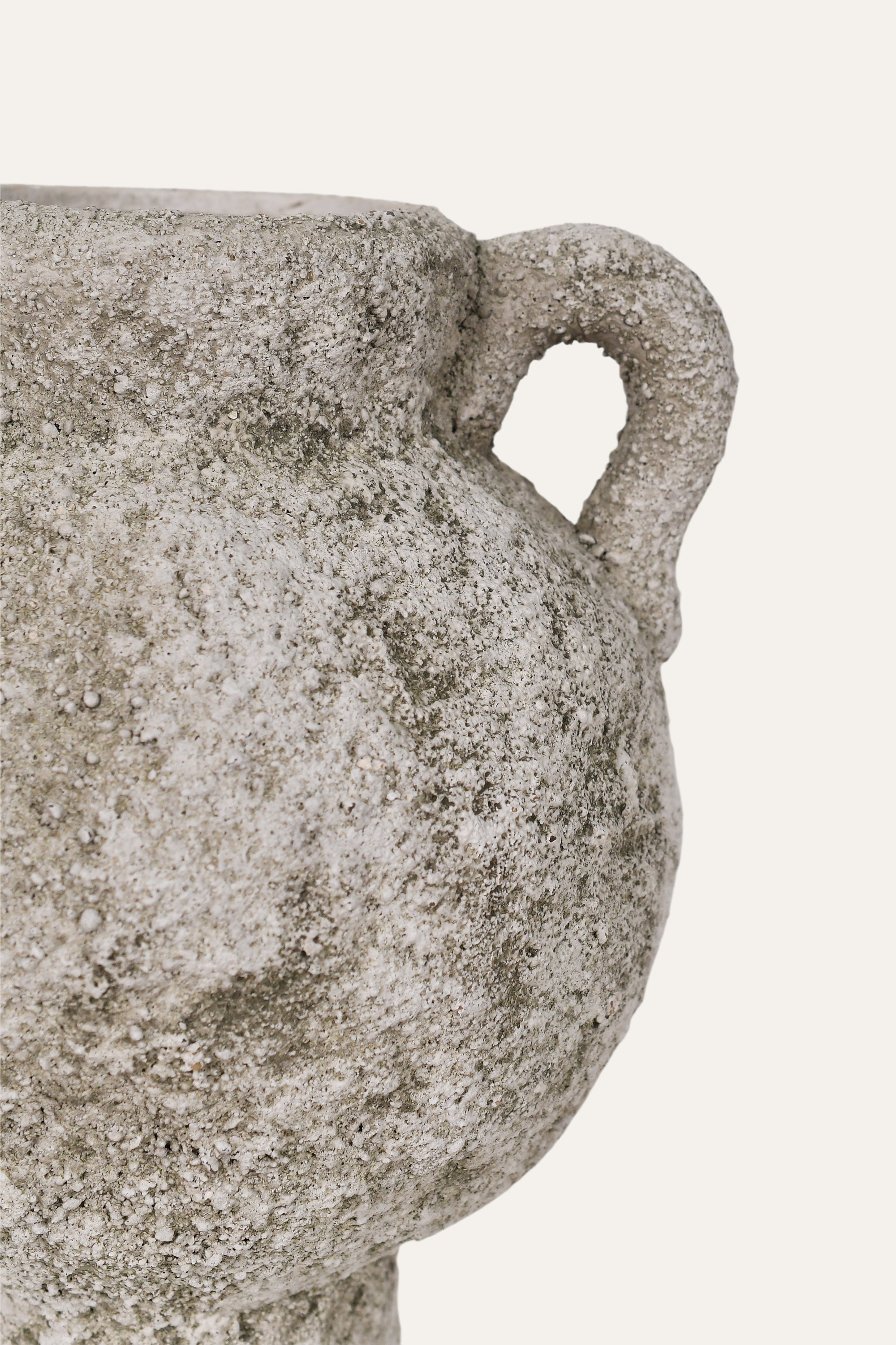 Rustic Textured Double Handle Ceramic Urn Vase