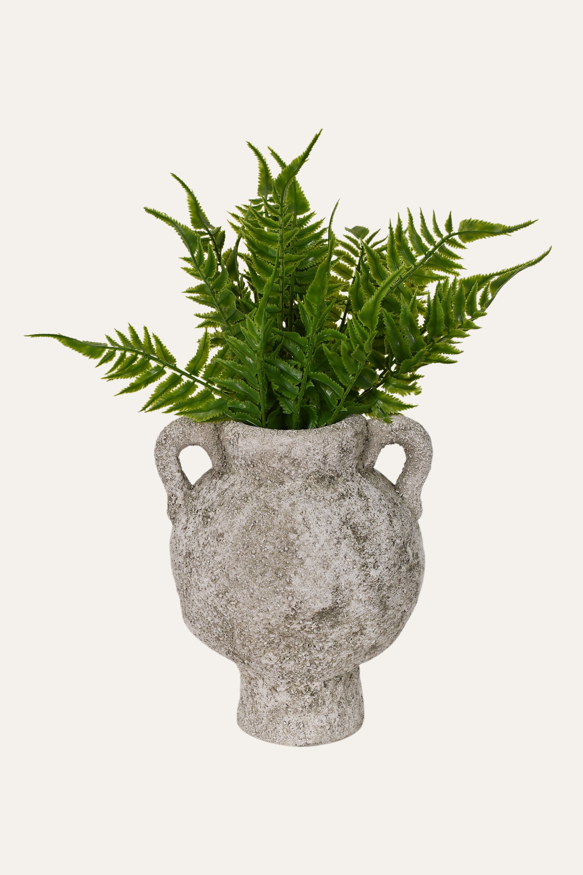 Rustic Textured Double Handle Ceramic Urn Vase