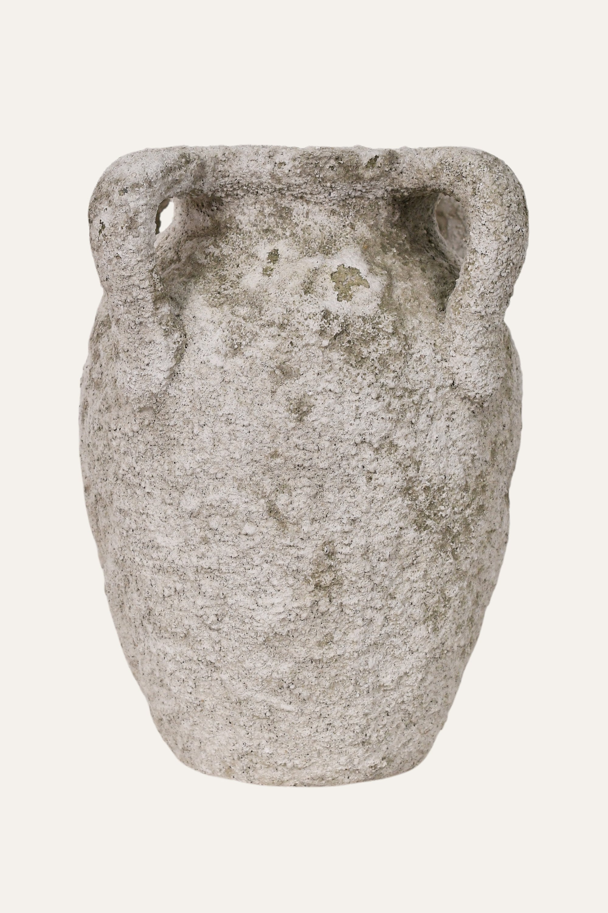 Tall Rustic Textured Ceramic Double Handle Vase