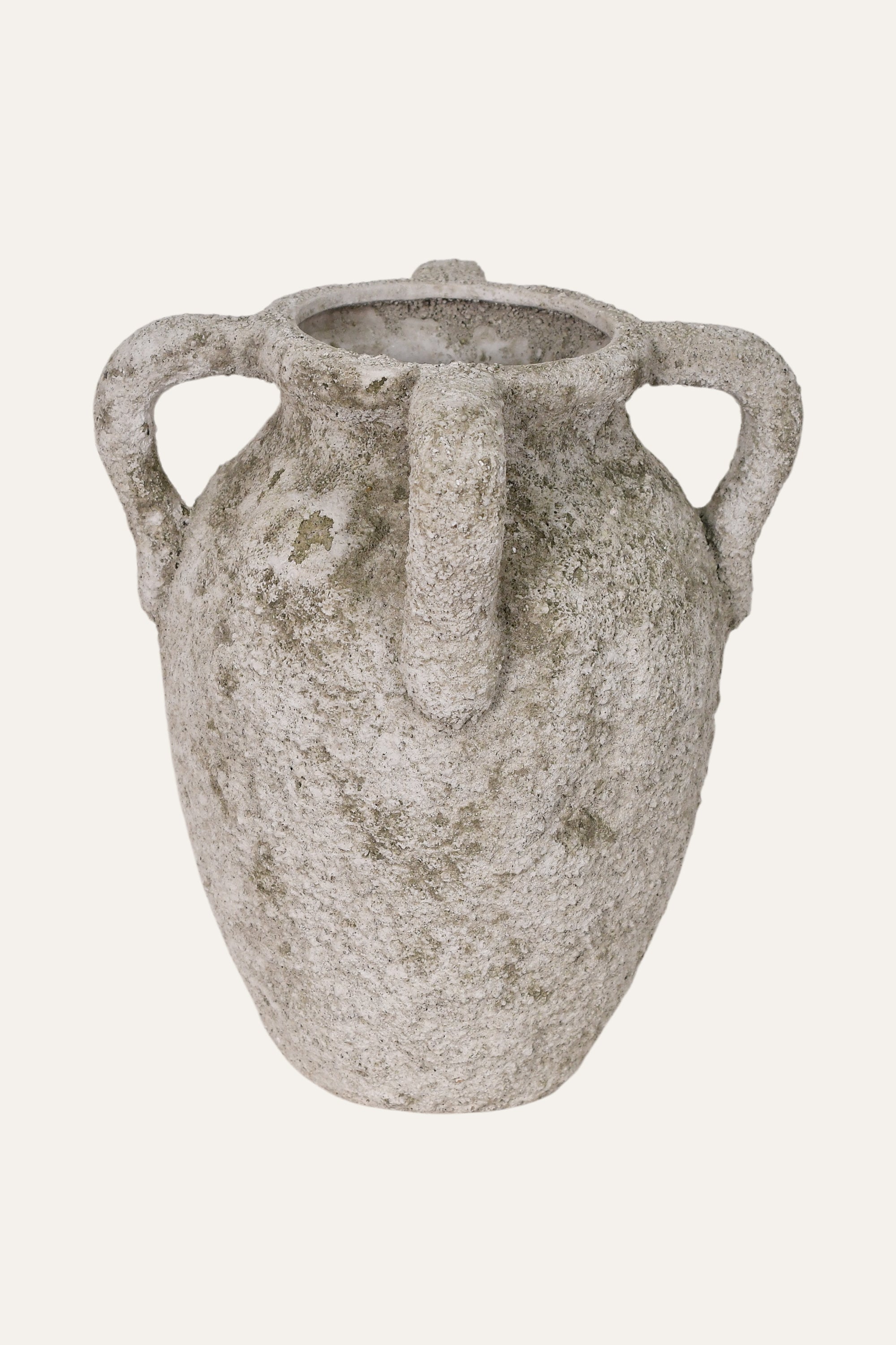 Tall Rustic Textured Ceramic Double Handle Vase