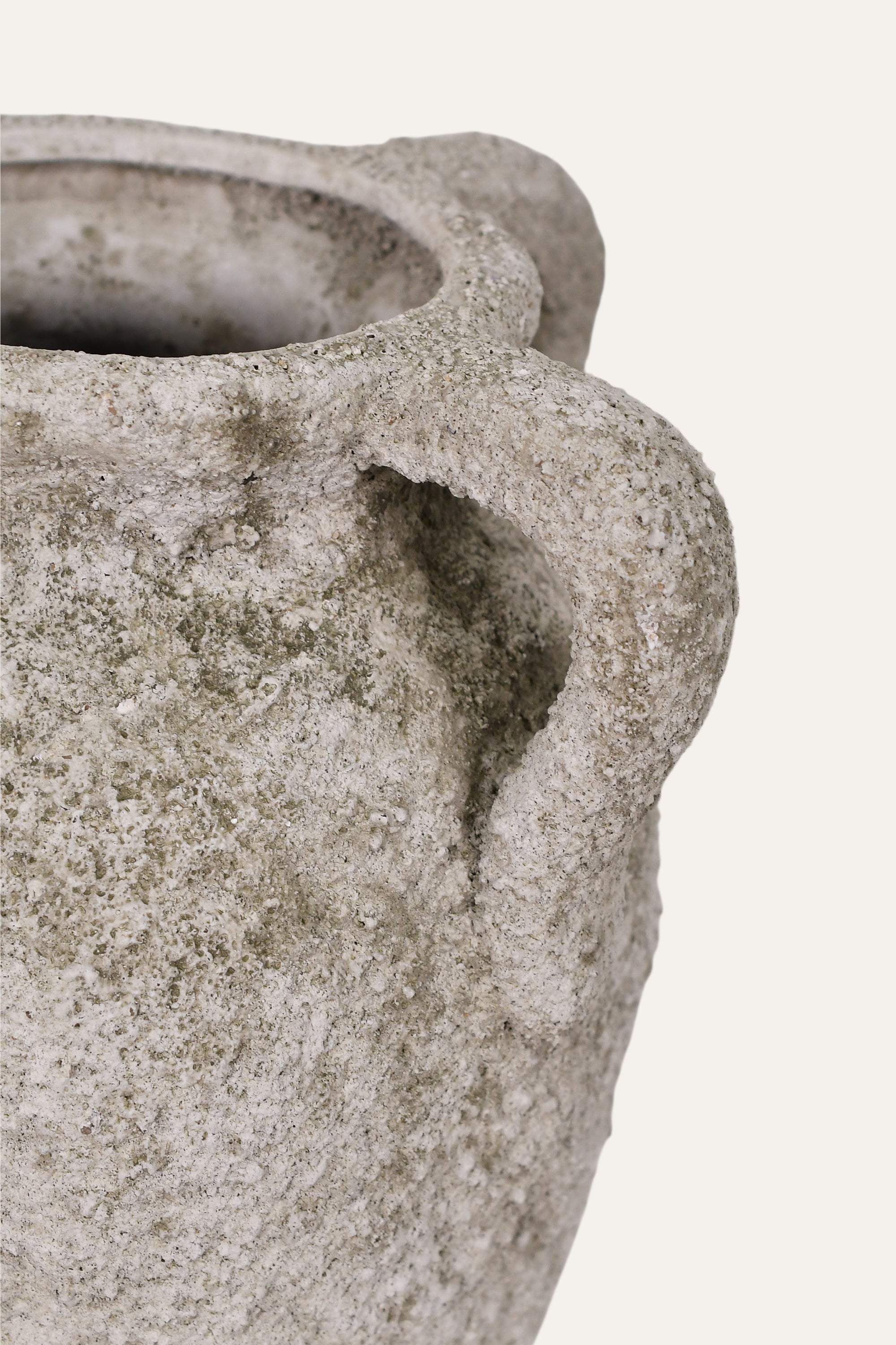 Tall Rustic Textured Ceramic Double Handle Vase