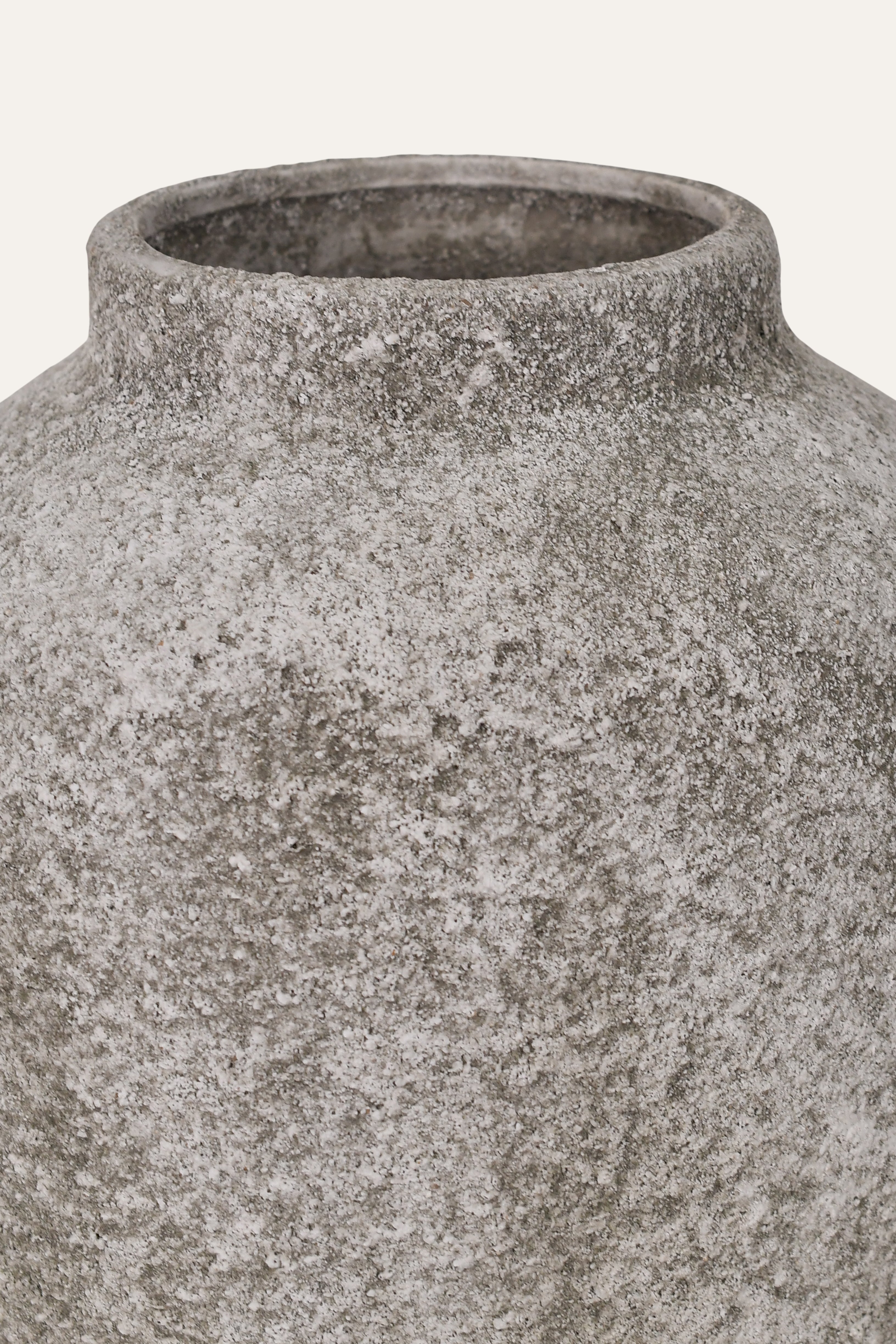 Rustic Textured Ceramic Jar Vase – Stone Finish Decor