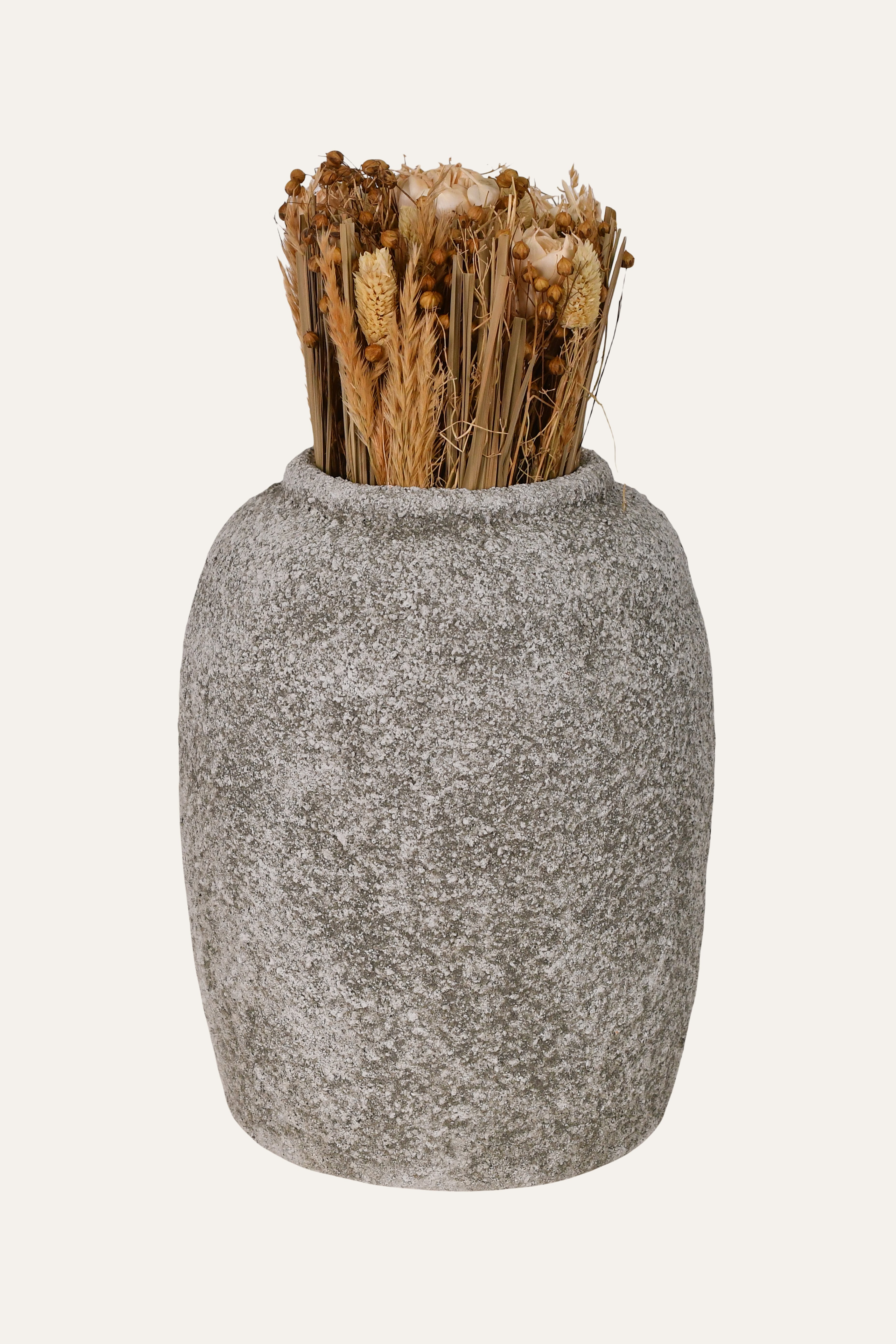 Rustic Textured Ceramic Jar Vase