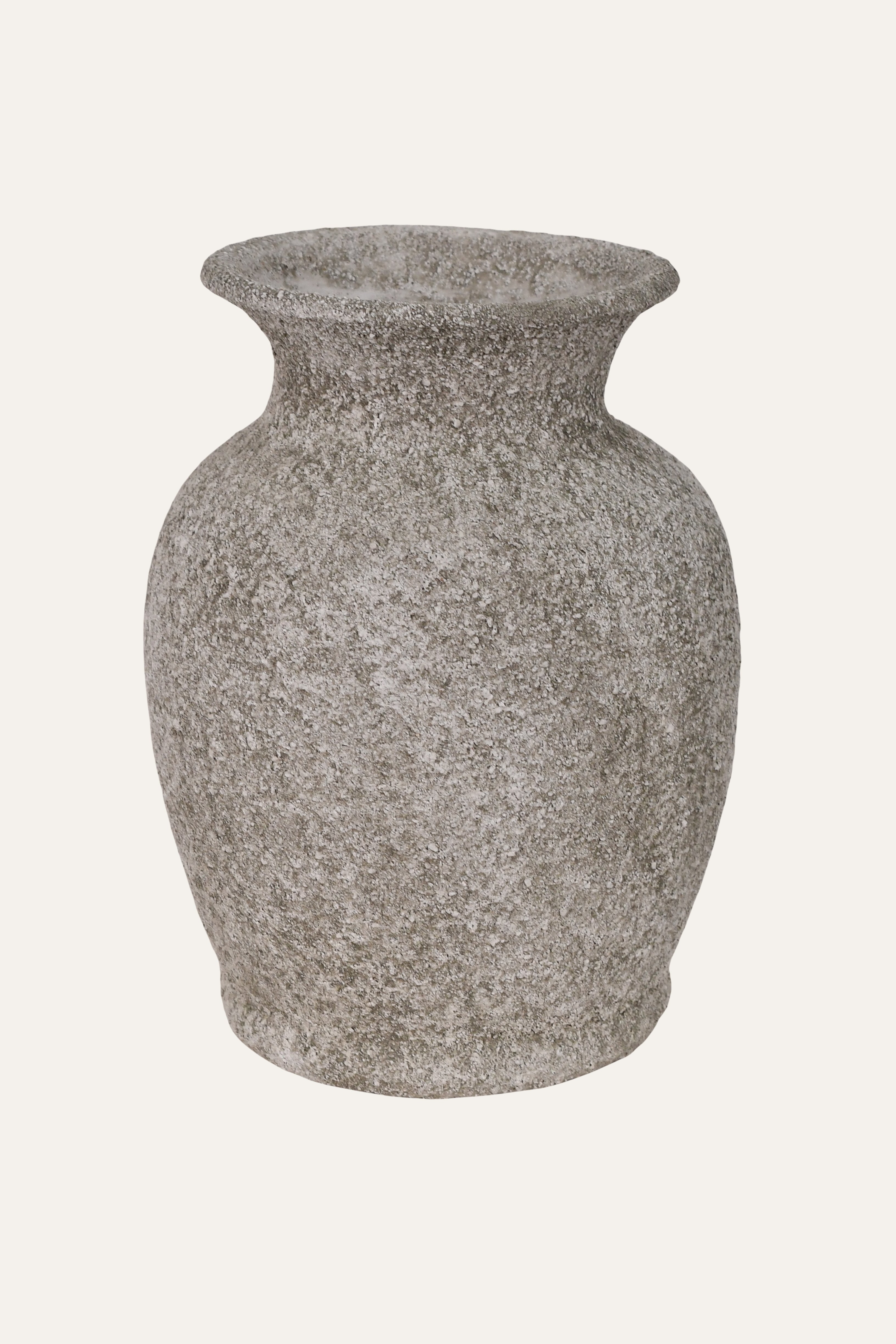 Stone Finish Rustic Textured Decorative Ceramic Vase