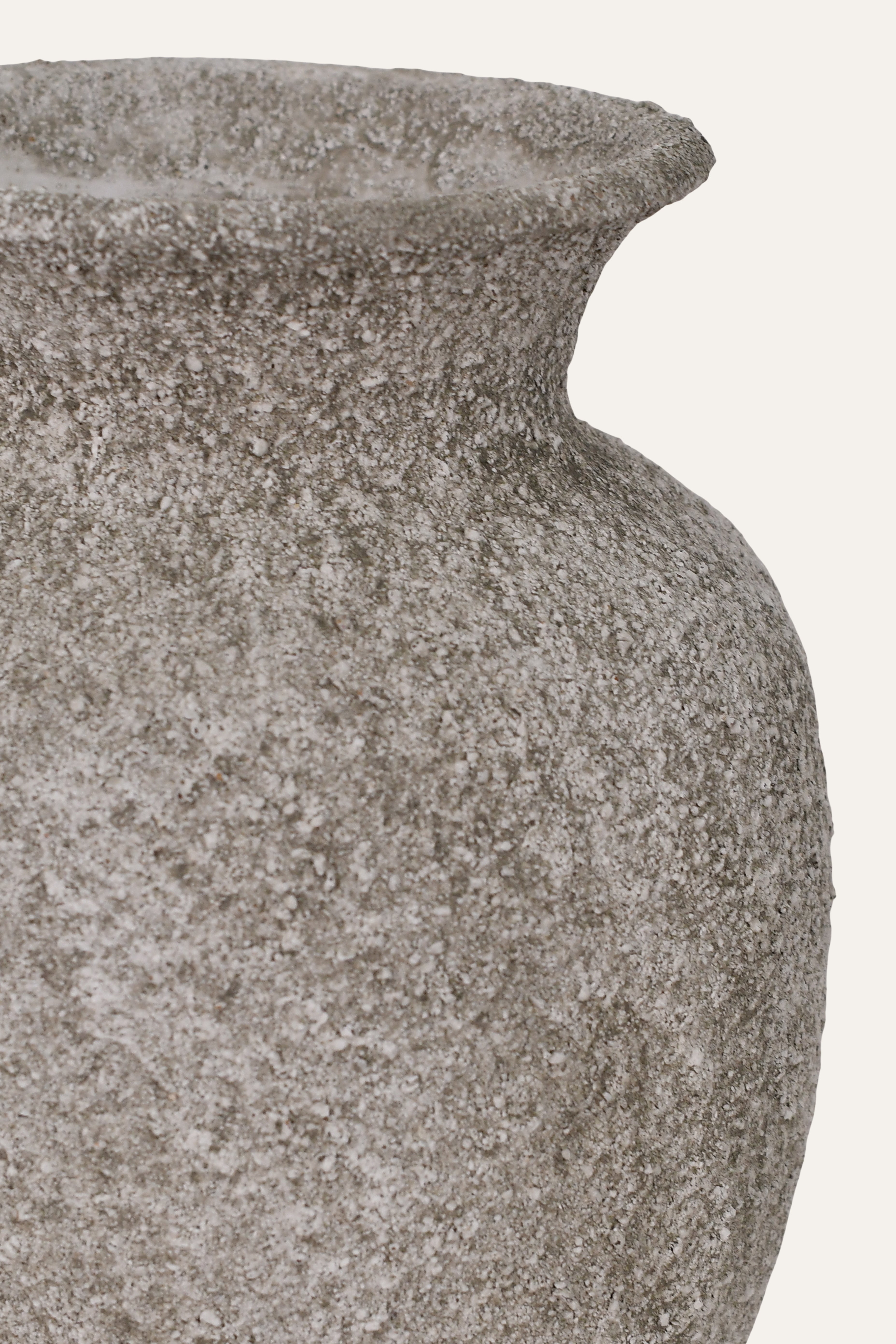 Stone Finish Rustic Textured Decorative Ceramic Vase