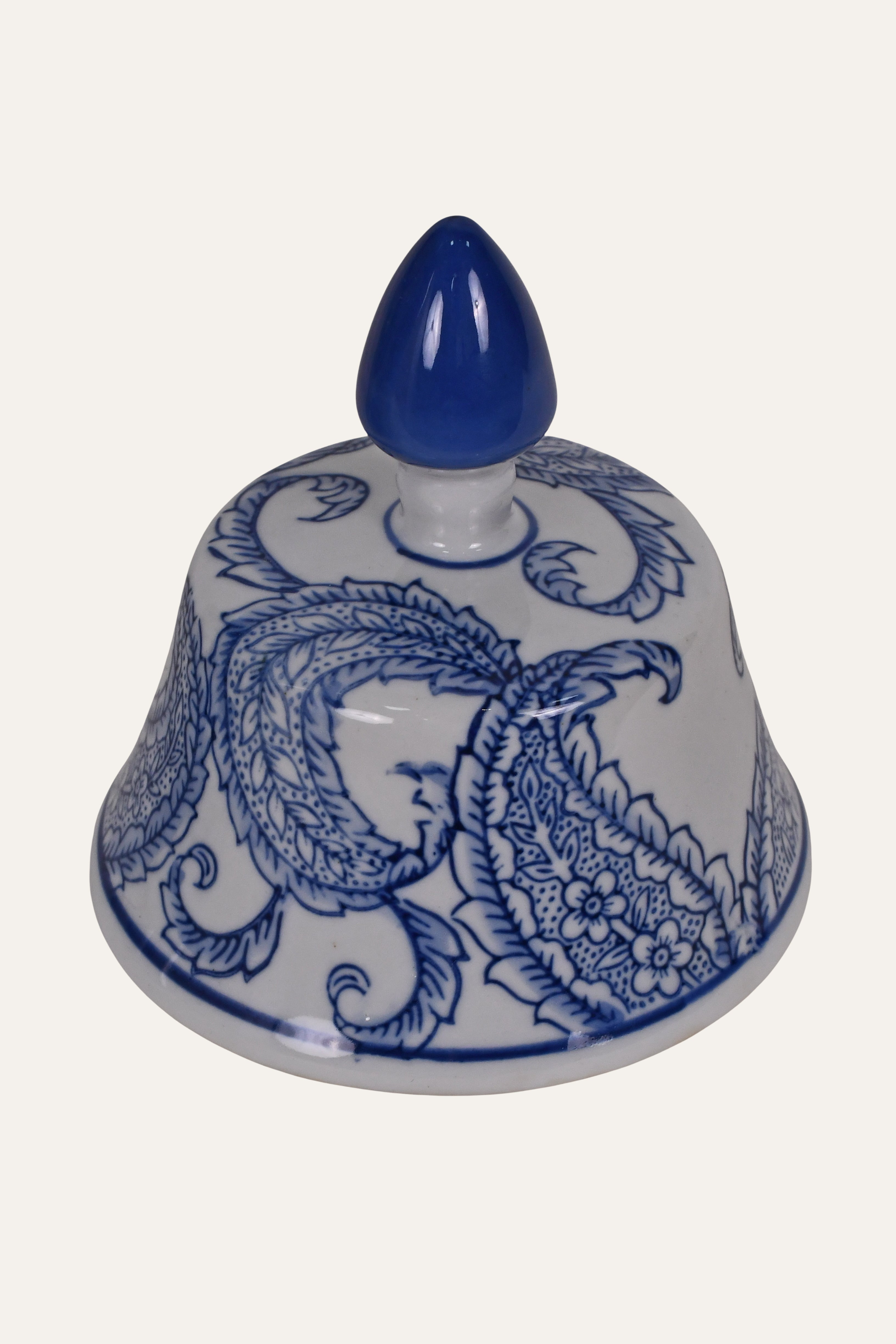 Blue & White Porcelain Chinoiserie Lidded Urn Vase