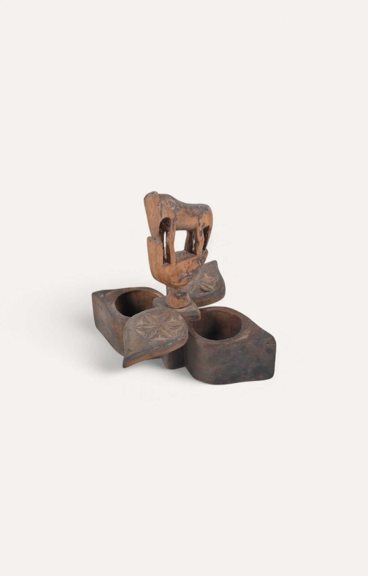Wooden Tikka Box with Horse Finial