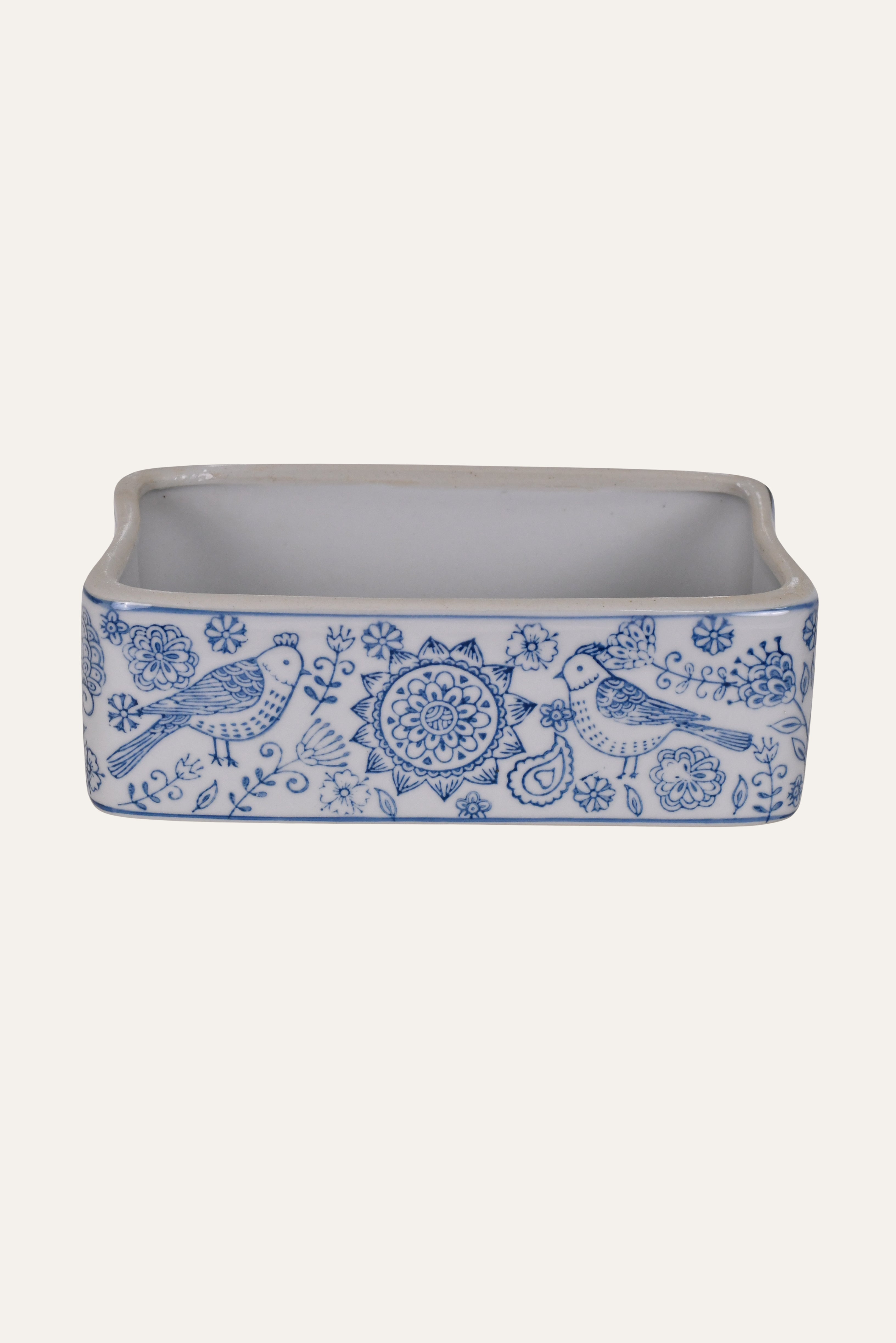 Blue & White Porcelain Chinoiserie Tissue Box