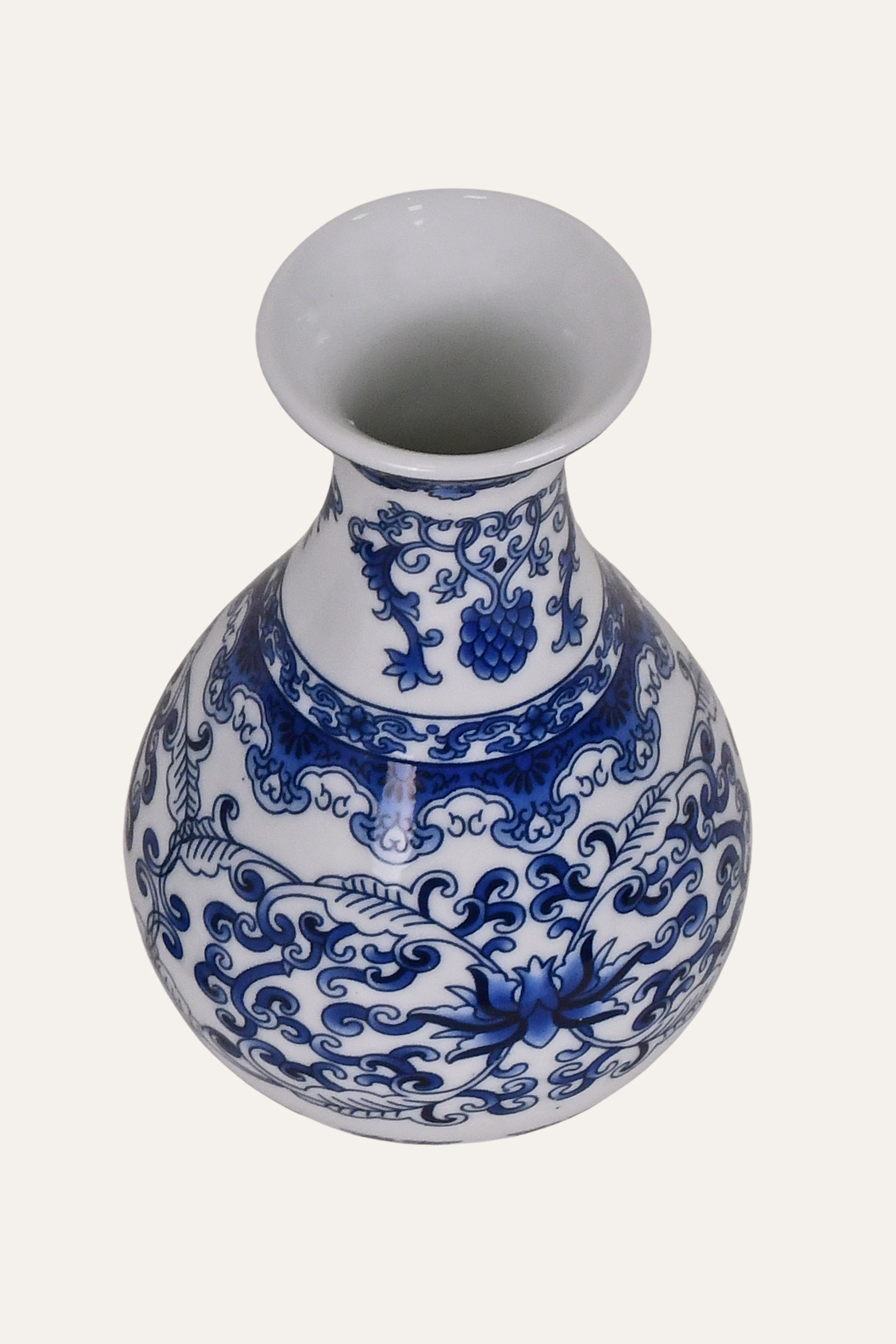Blue & White Porcelain Chinoiserie Vase