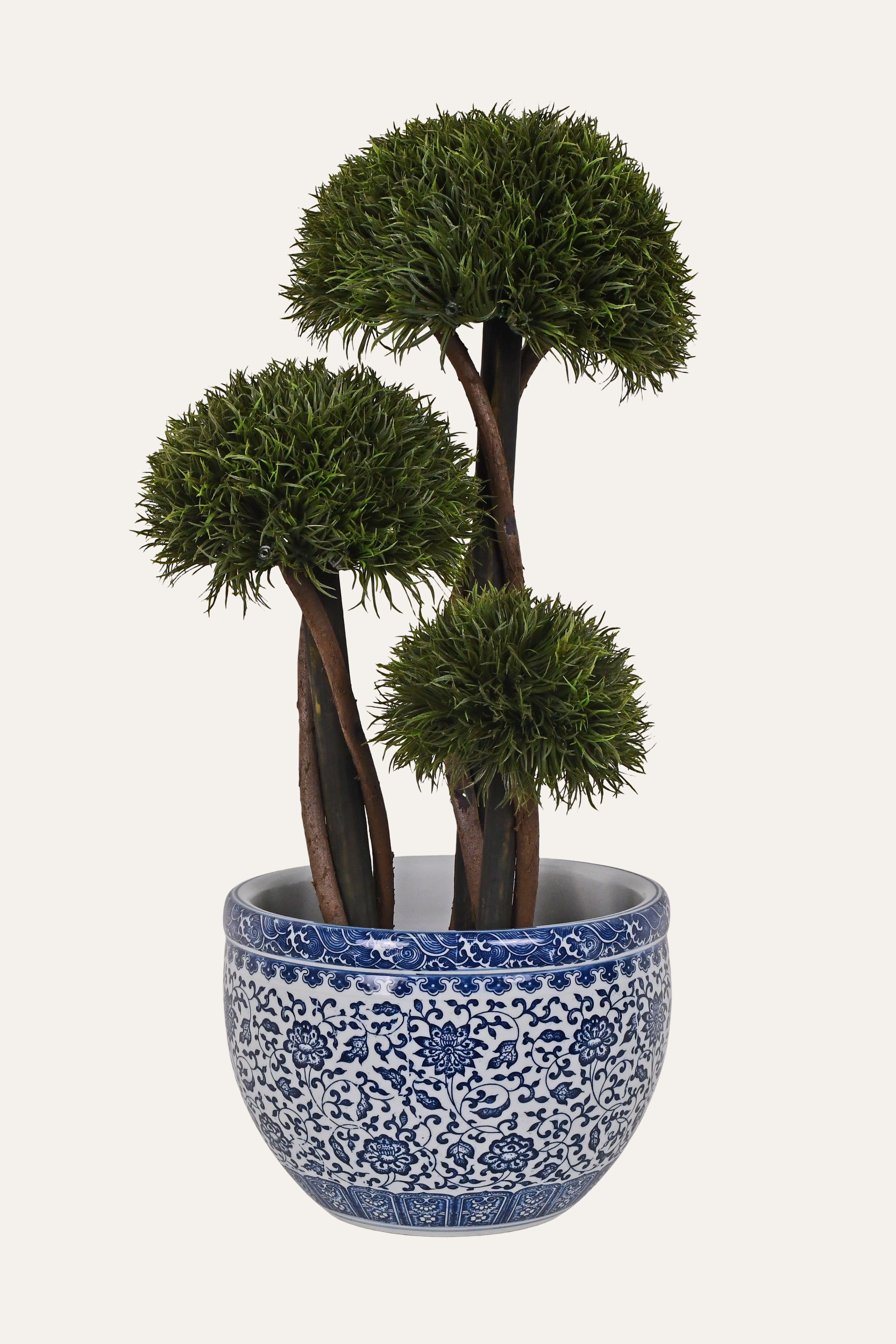 Blue & White Porcelain Floral Chinoiserie Planter - Large