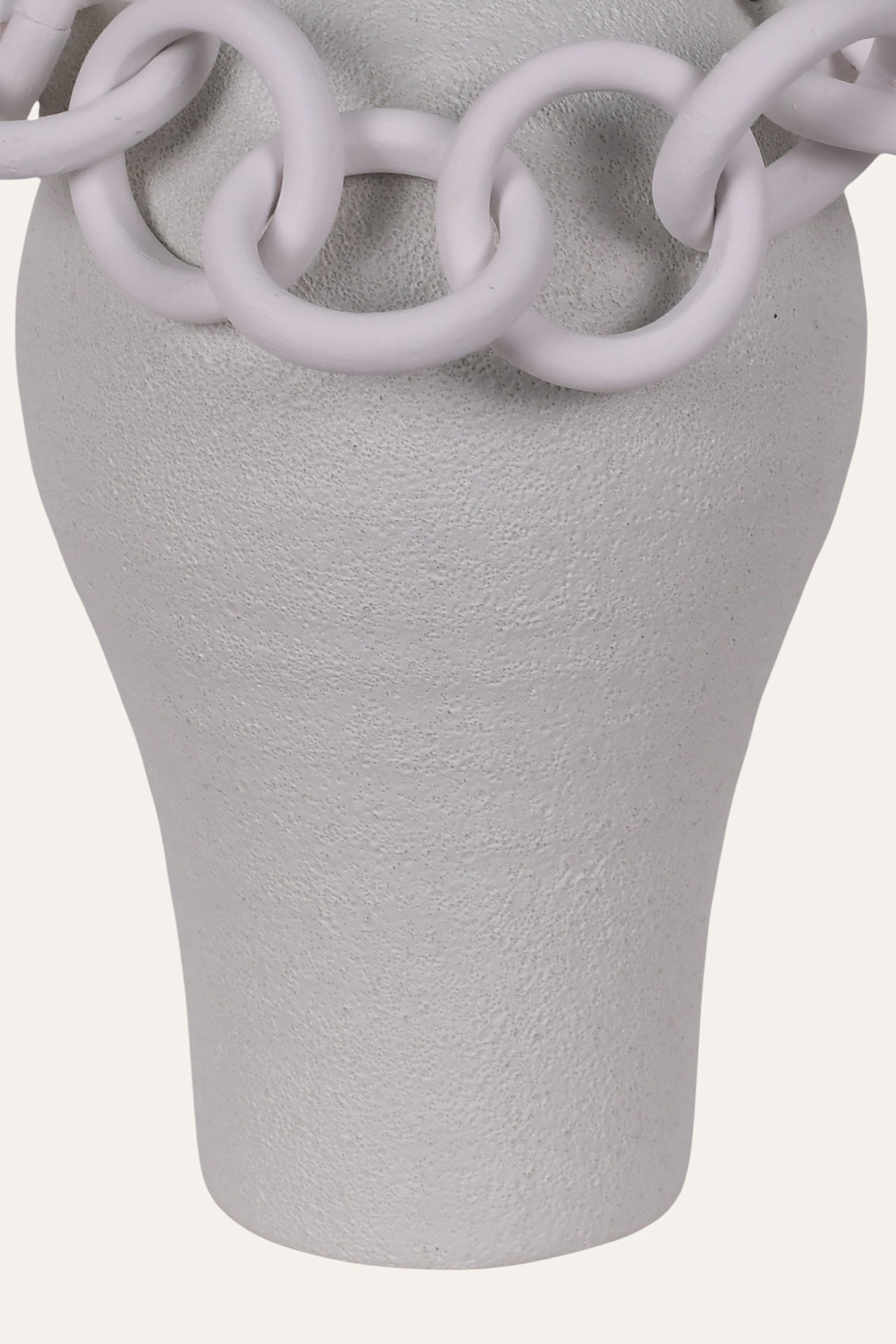 Modern White Link Handle Decorative Vase - Big