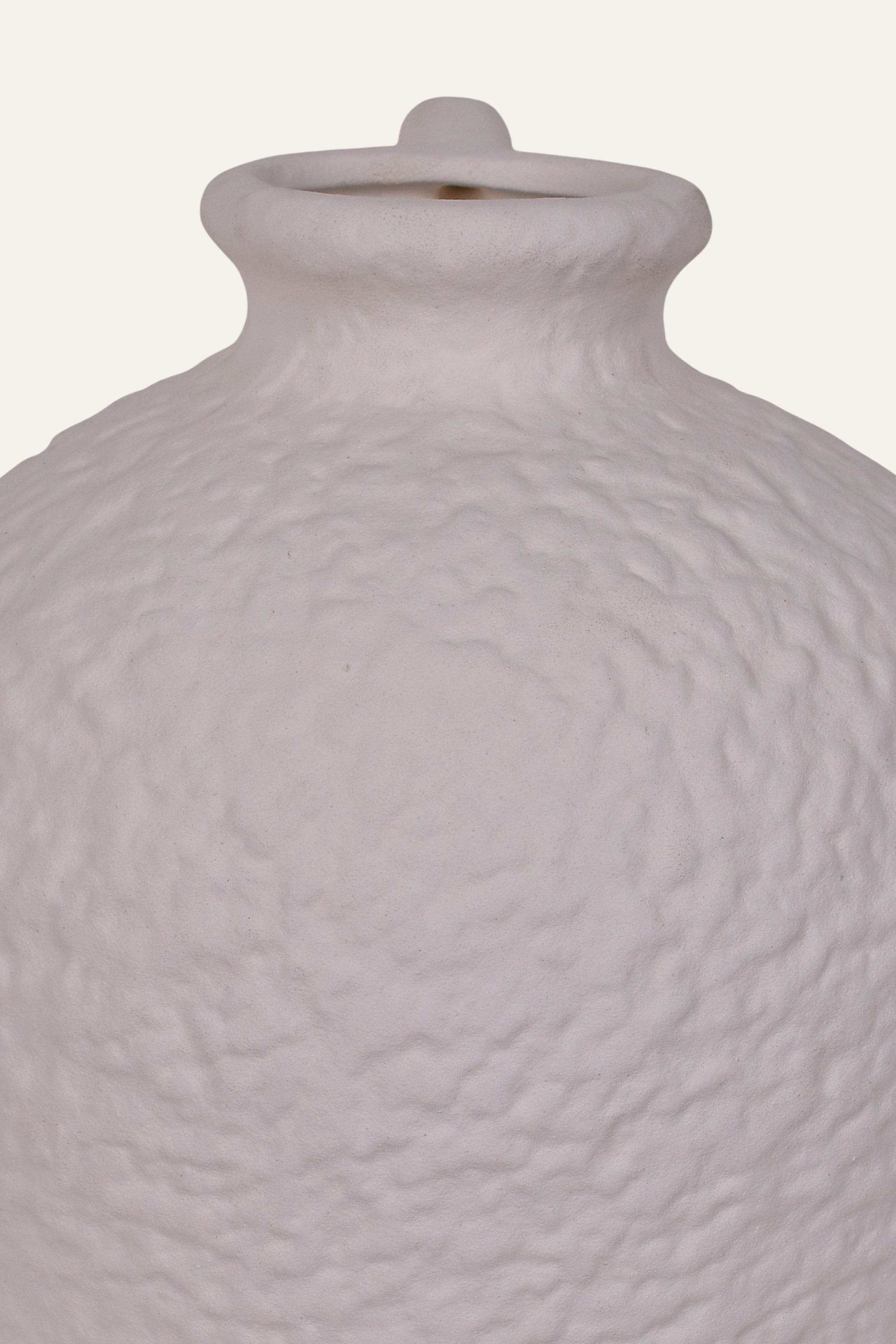 Textured Cream Ceramic Vase - Small