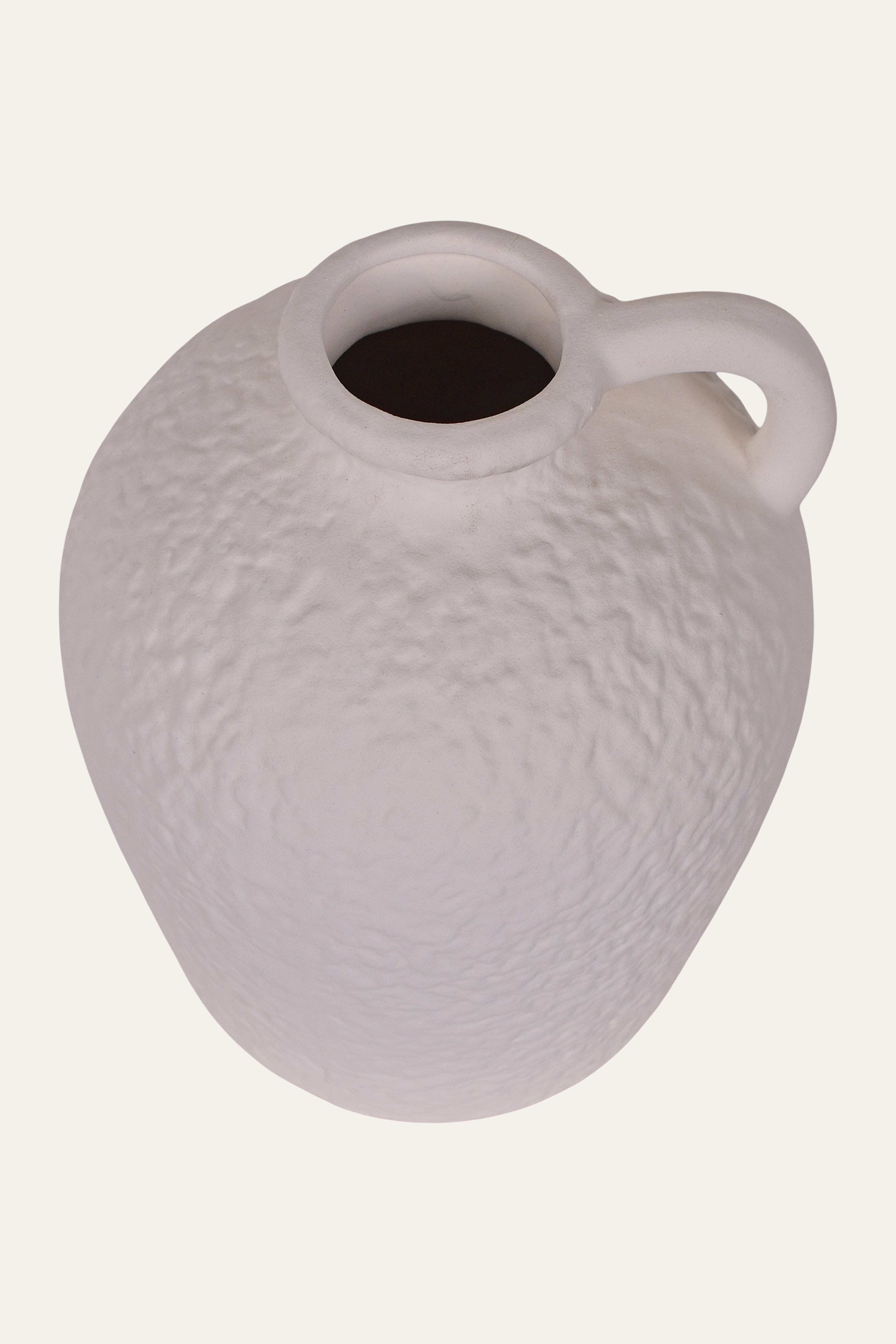 Textured Cream Ceramic Vase - Small